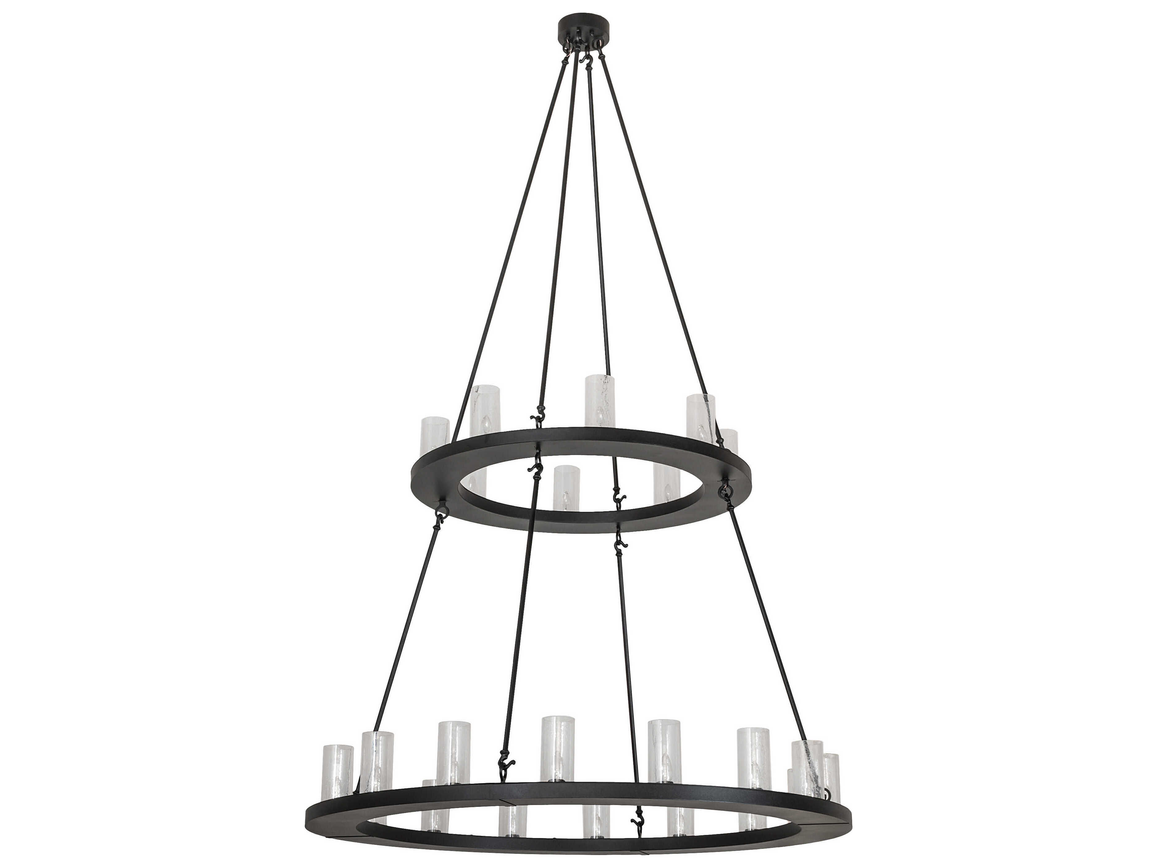 Meyda Loxley 24-Light Textured Black Cylinder Chandelier