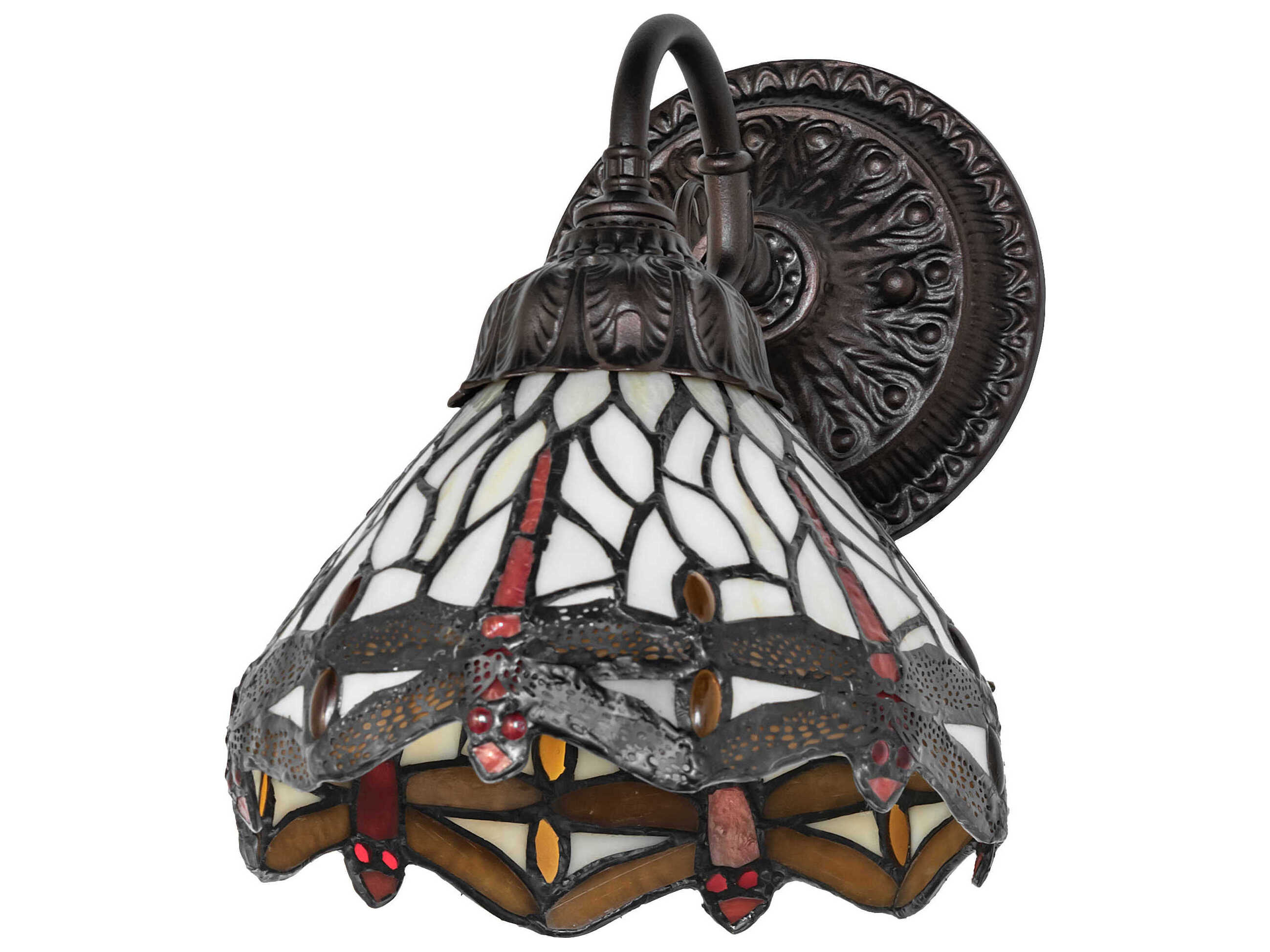 Meyda Tiffany Hanginghead Dragonfly 1-Light Mahogany Bronze Wall Sconce