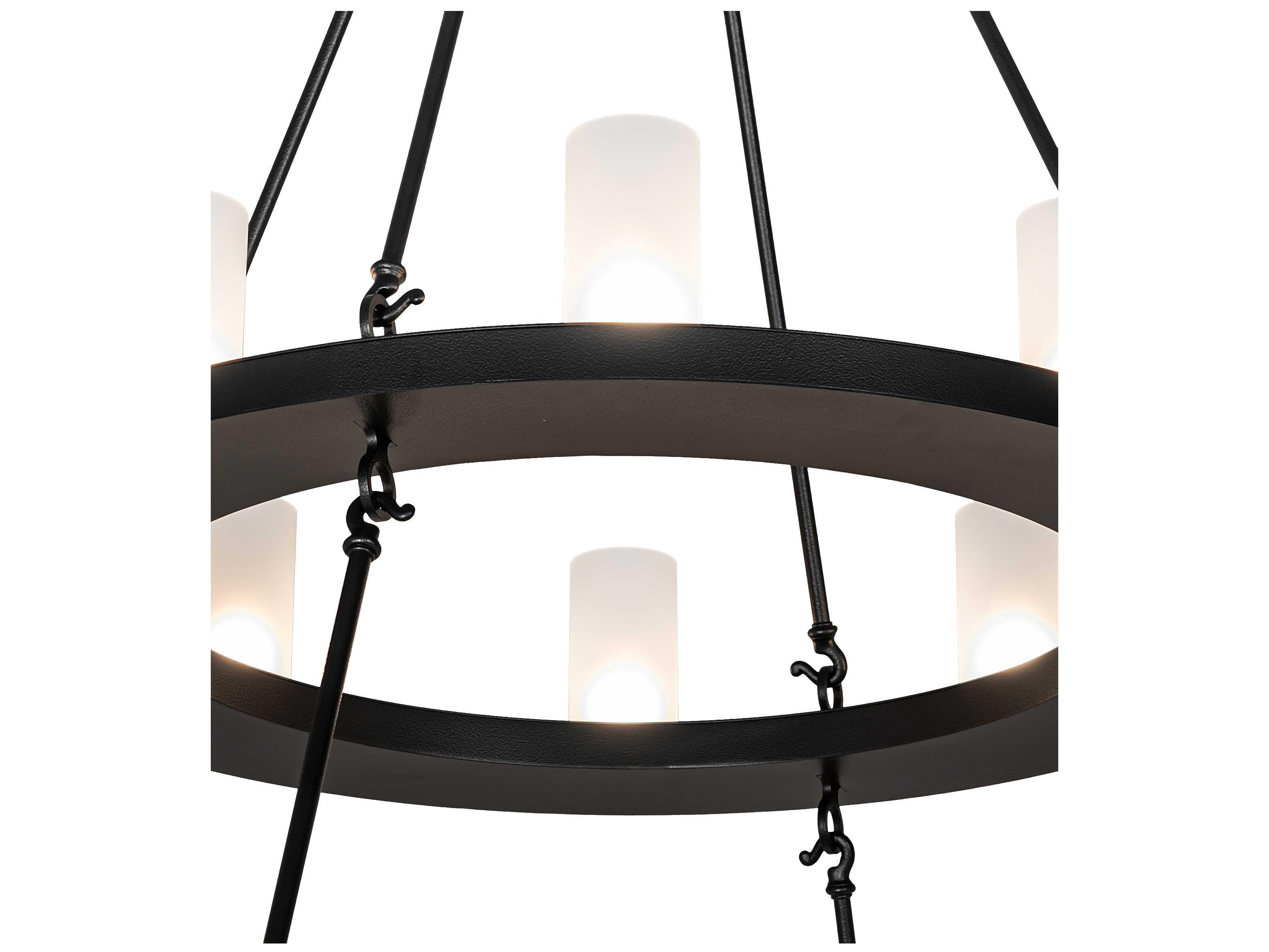 Meyda Loxley 24-Light Black Satin Wrought Iron Chandelier