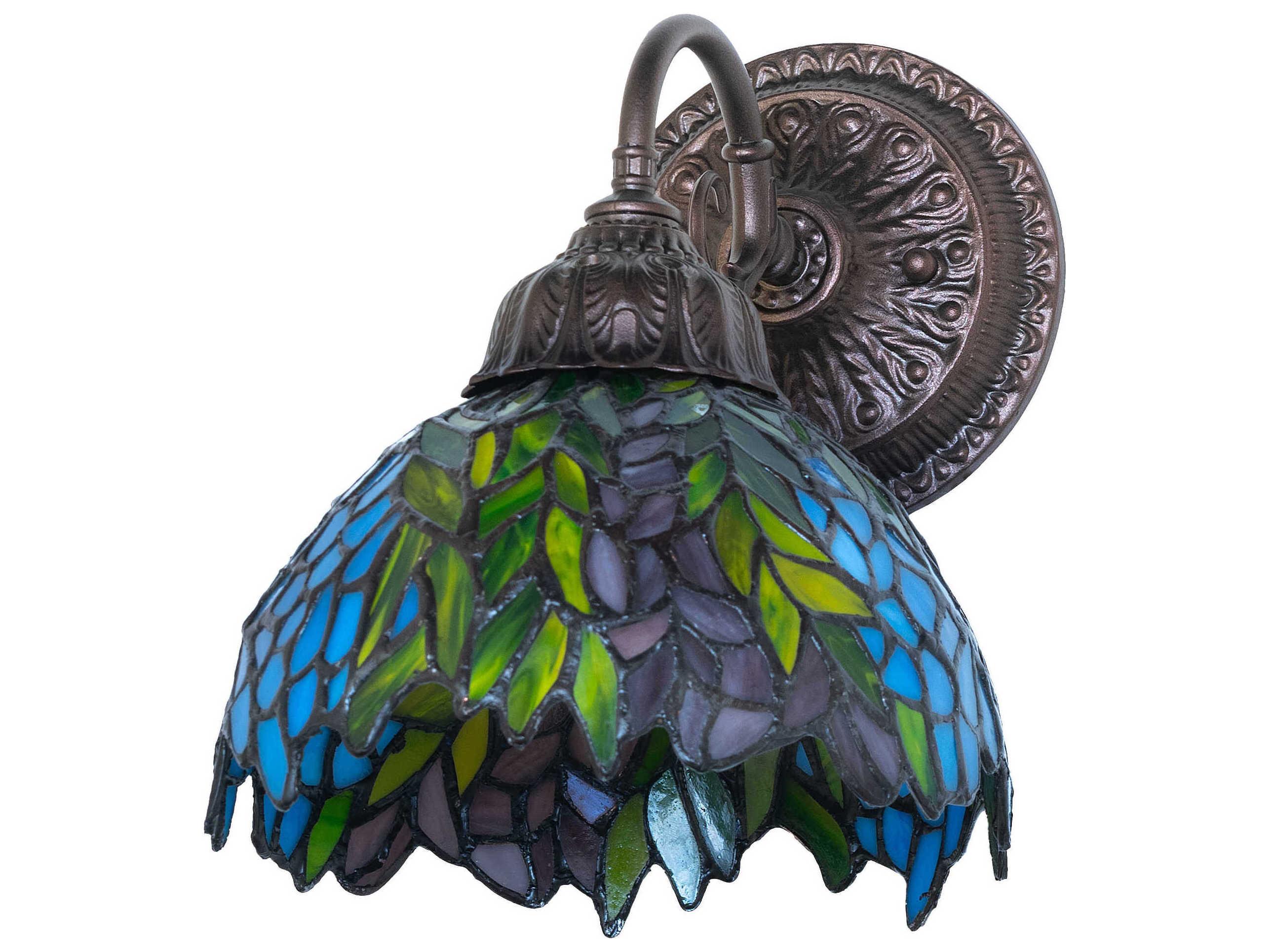 Meyda Tiffany Honey Locust 1-Light Mahogany Bronze Wall Sconce