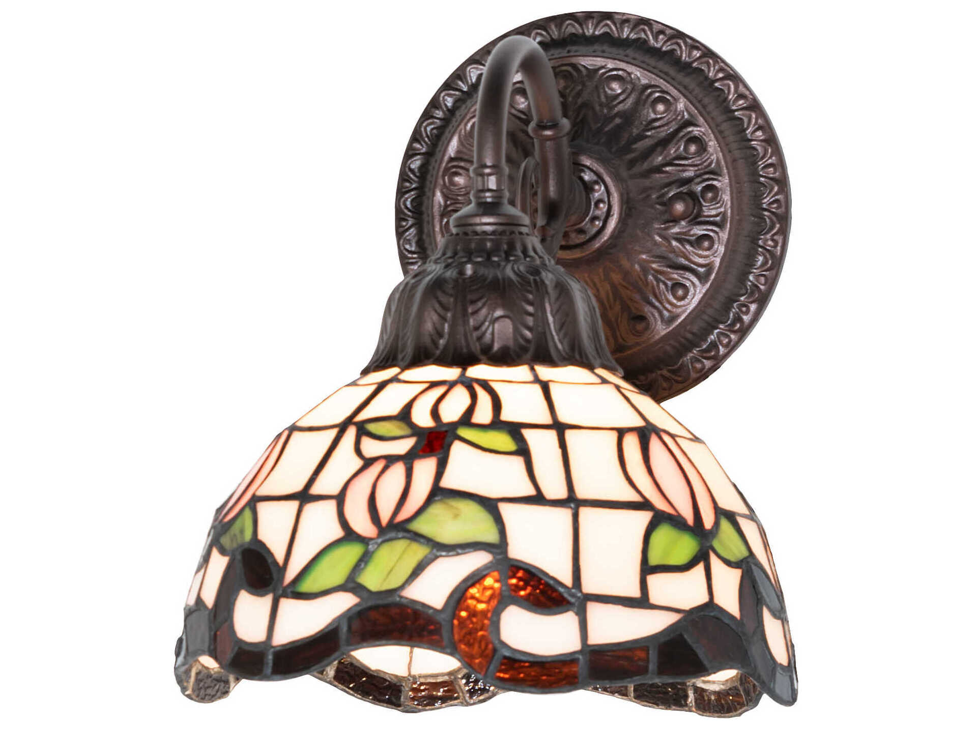 Meyda Roseborder 1-Light Mahogany Bronze Wall Sconce