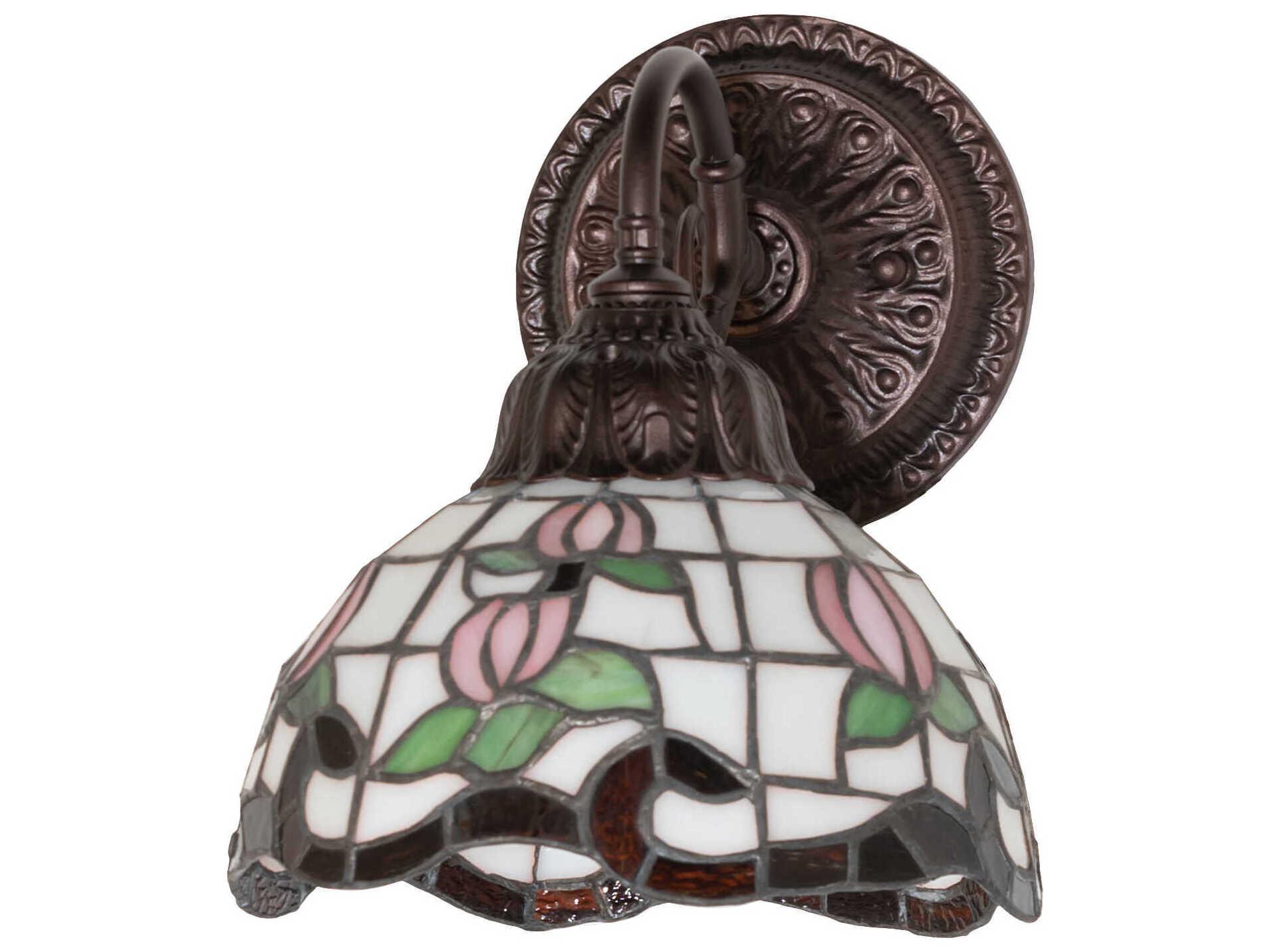 Meyda Roseborder 1-Light Mahogany Bronze Wall Sconce