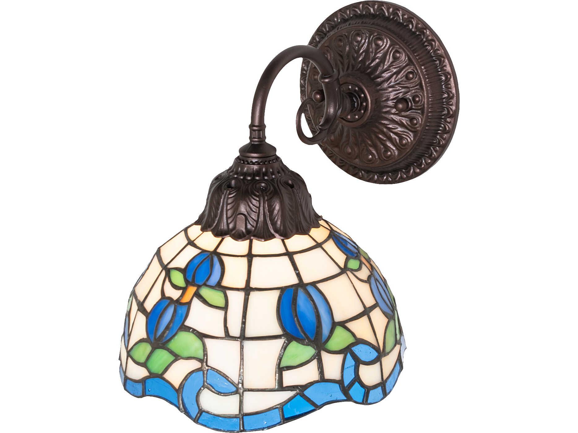 Meyda Roseborder 1-Light Bronze Traditional Wall Sconce