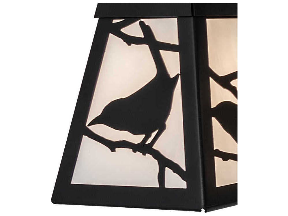 Meyda Song Bird Tall Solar Black Vanity Light
