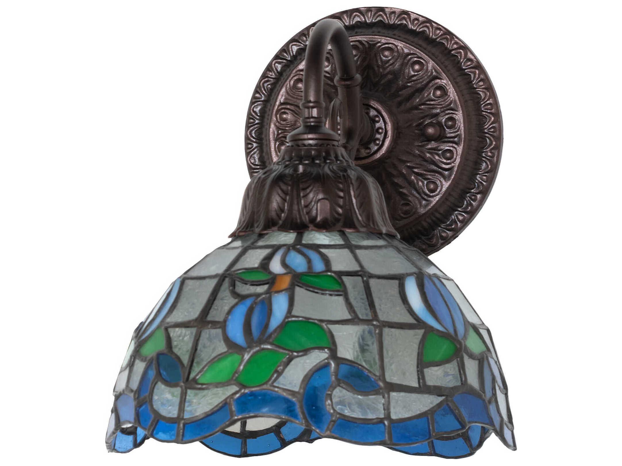 Meyda Roseborder 1-Light Mahogany Bronze Wall Sconce