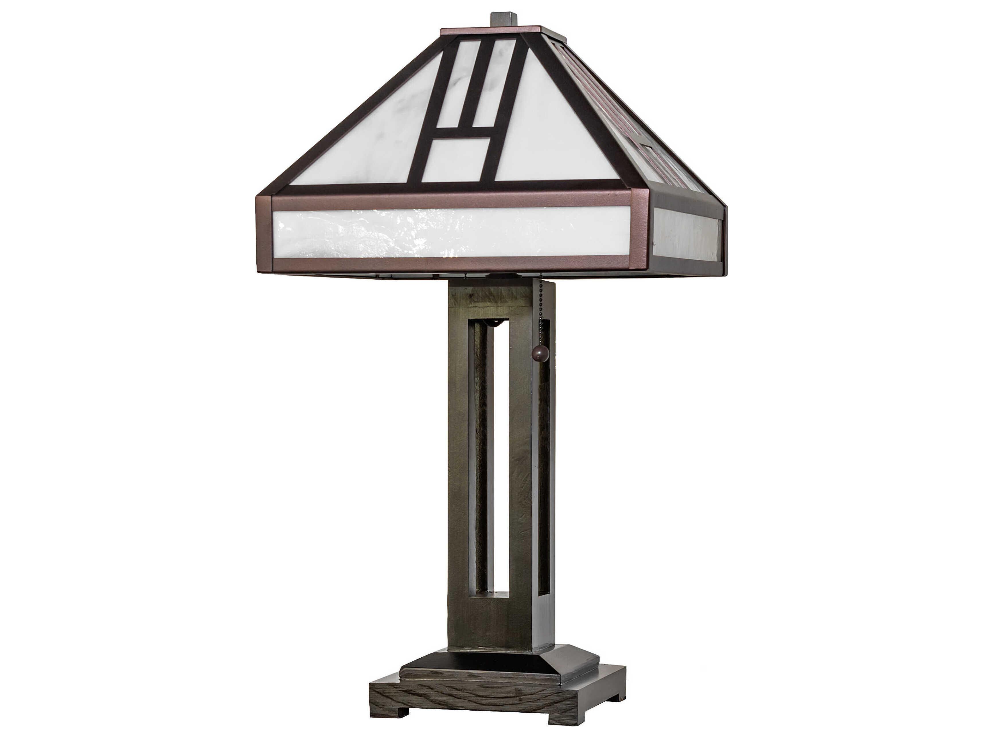 Meyda Mission White Opal Glass Table Lamp