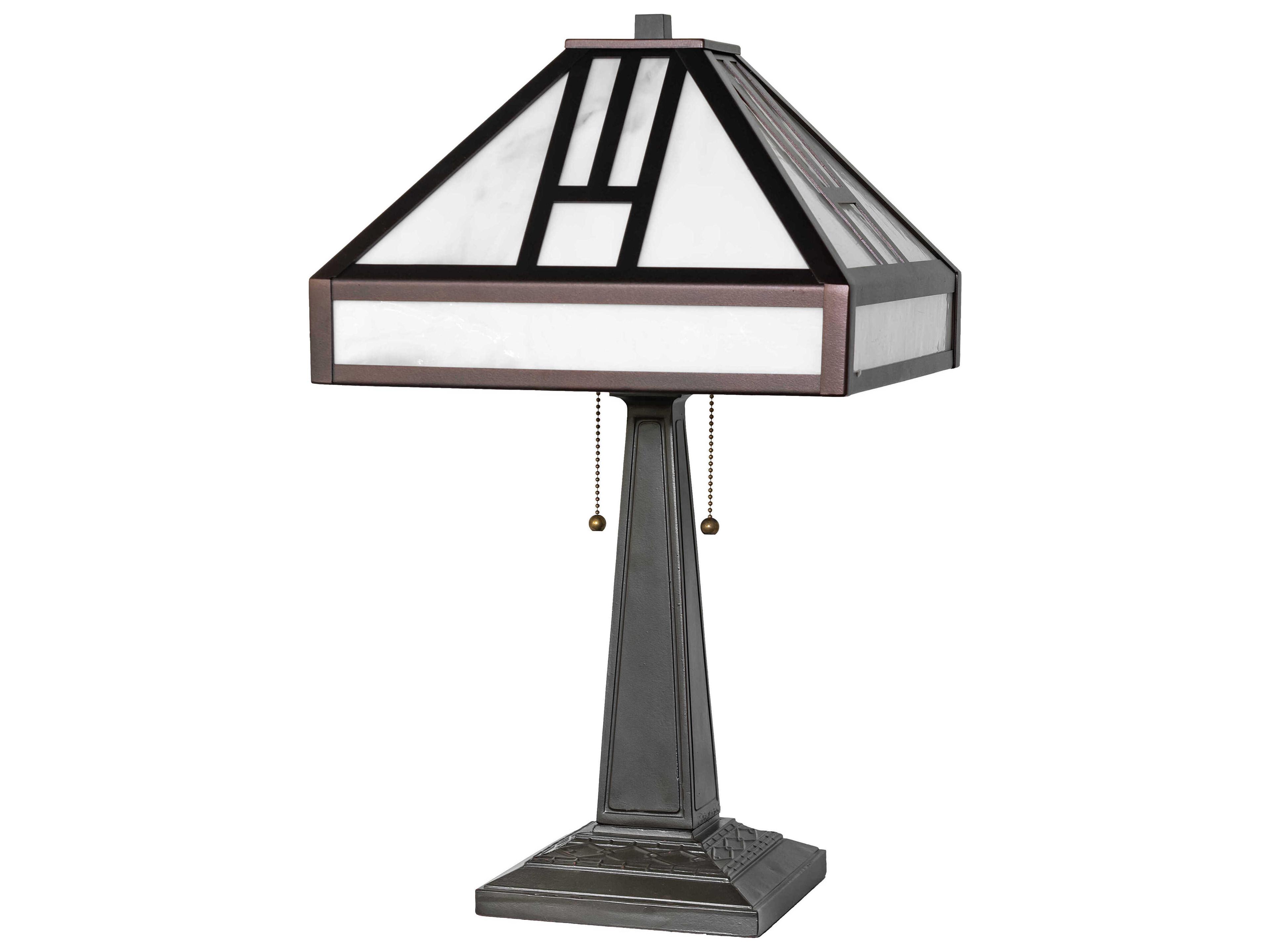 Meyda Mission White Opal Glass Table Lamp