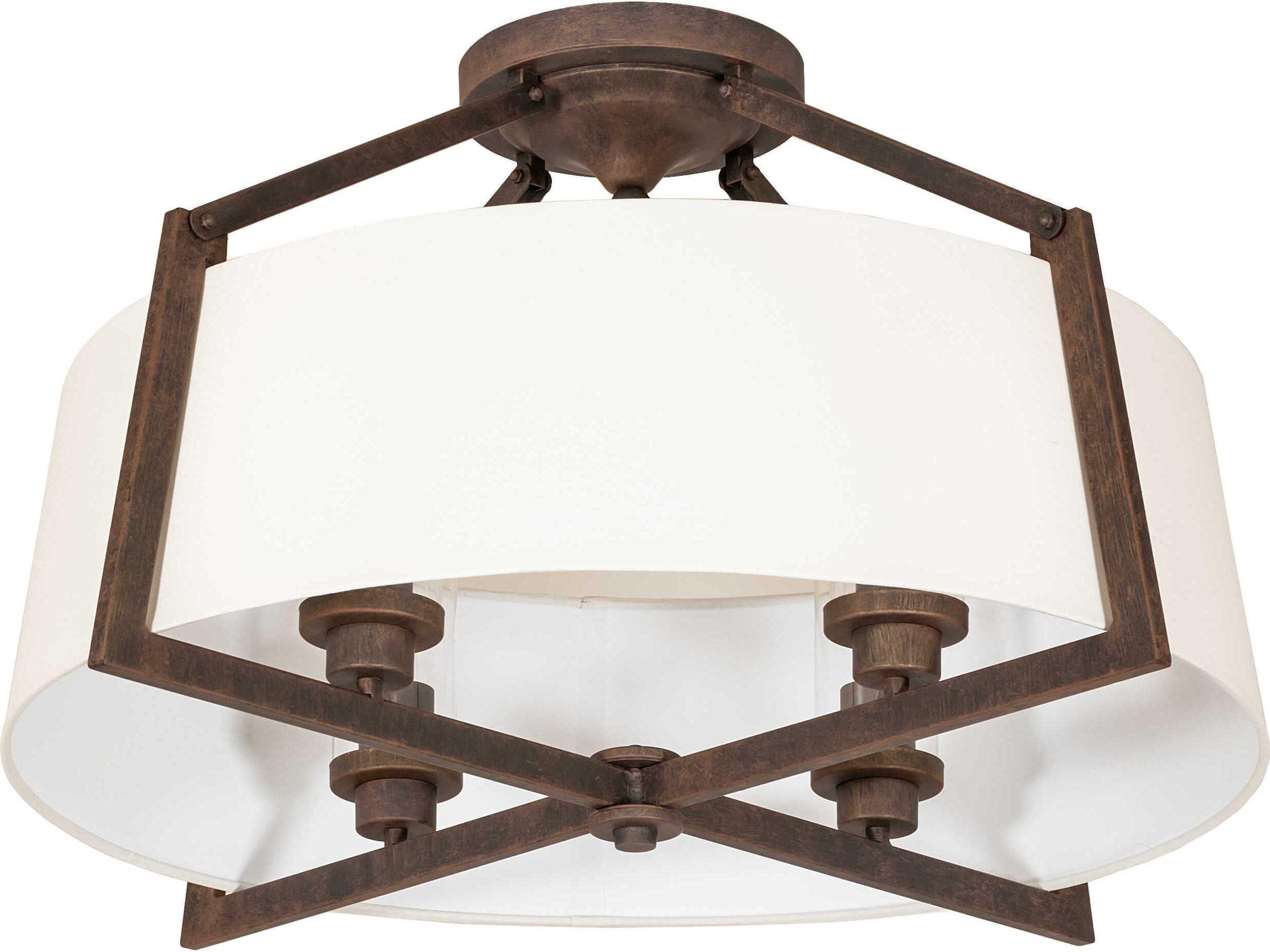 Meyda Cilindro 4-Light Cortez Gold Drum Semi Flush Mount
