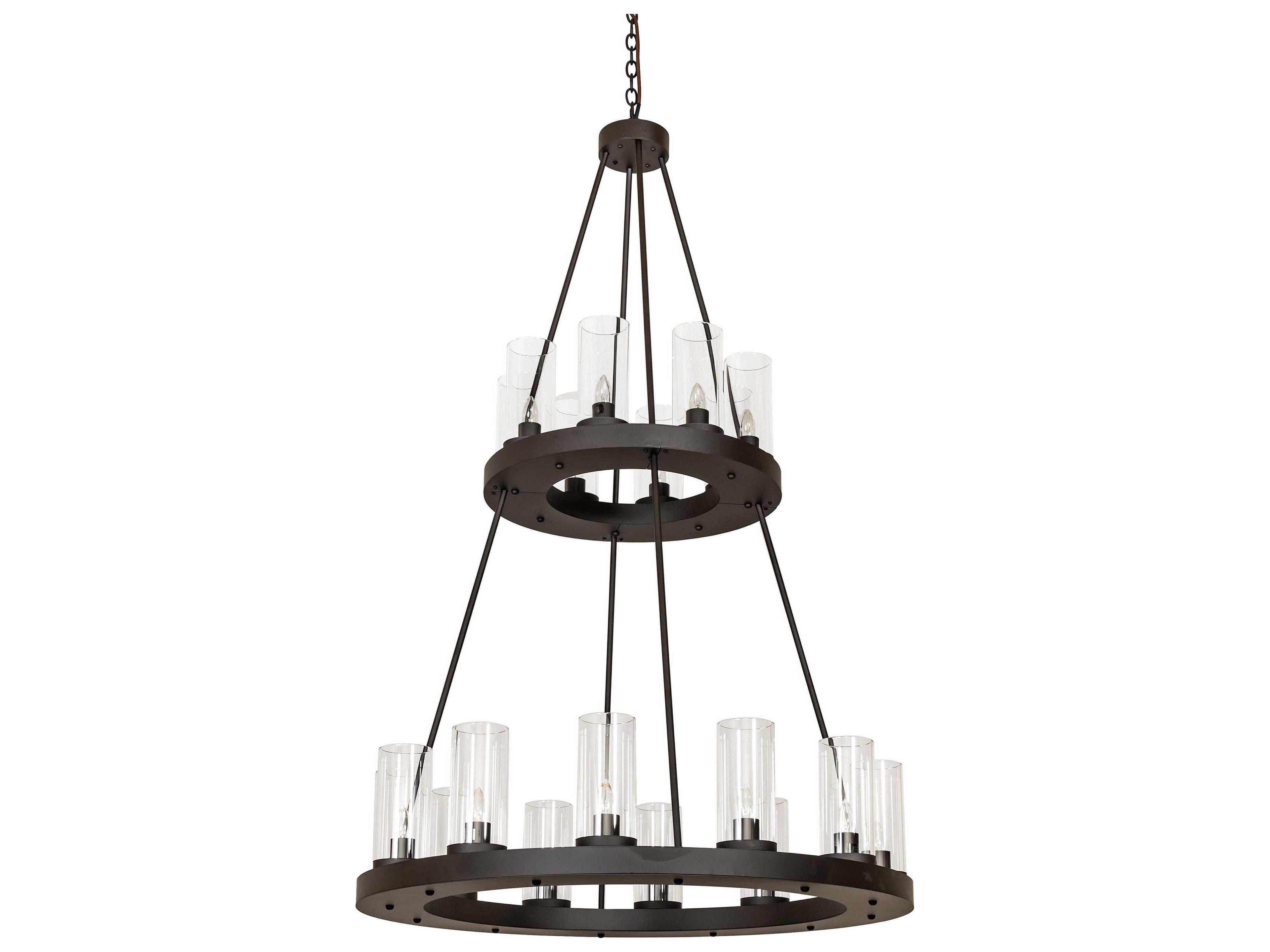 Meyda Loxley 20-Light Oil Rubbed Bronze Cylinder Round Chandelier