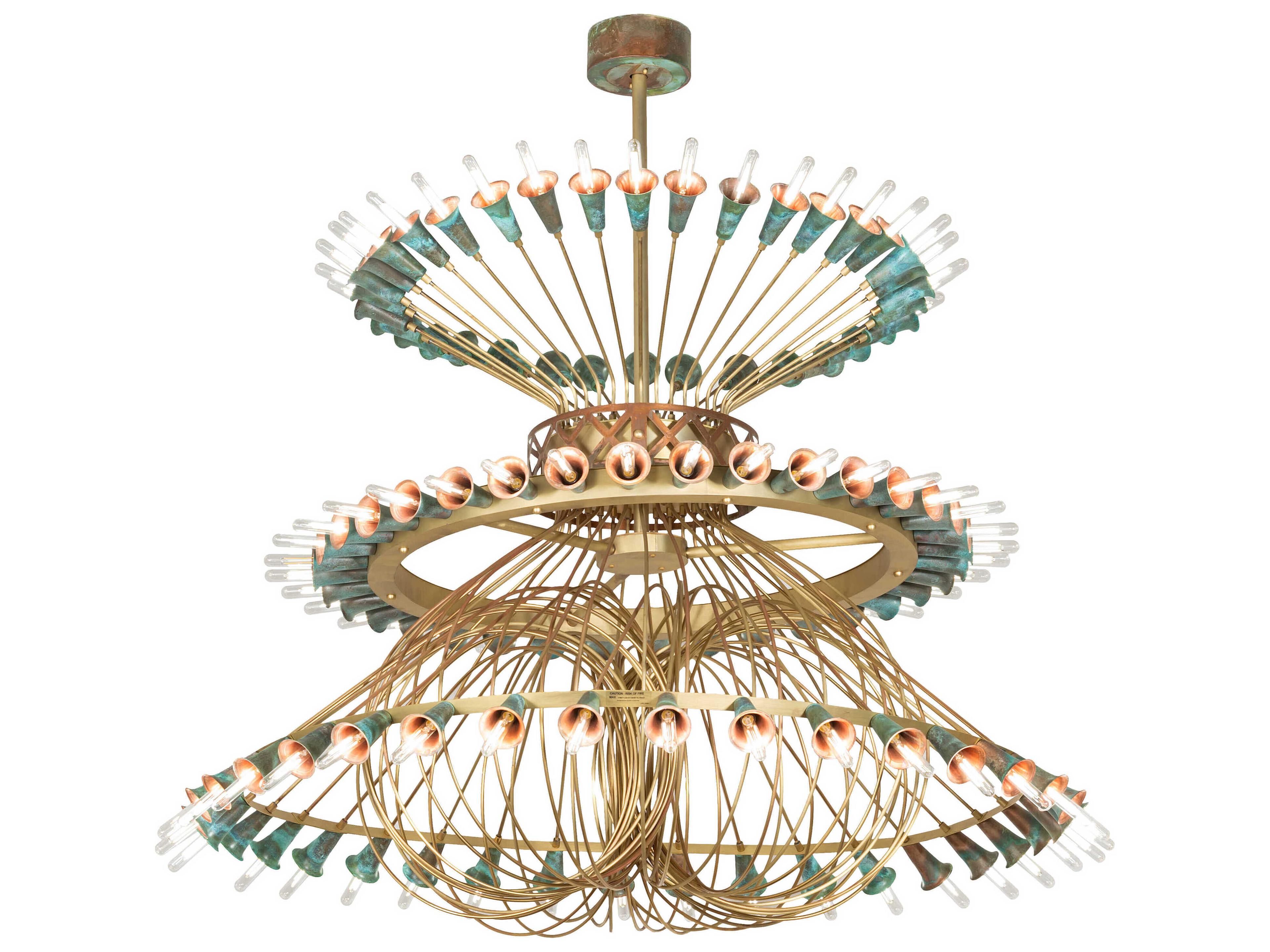 Meyda Coyle 108-Light Brushed Brass Goldtastic Chandelier