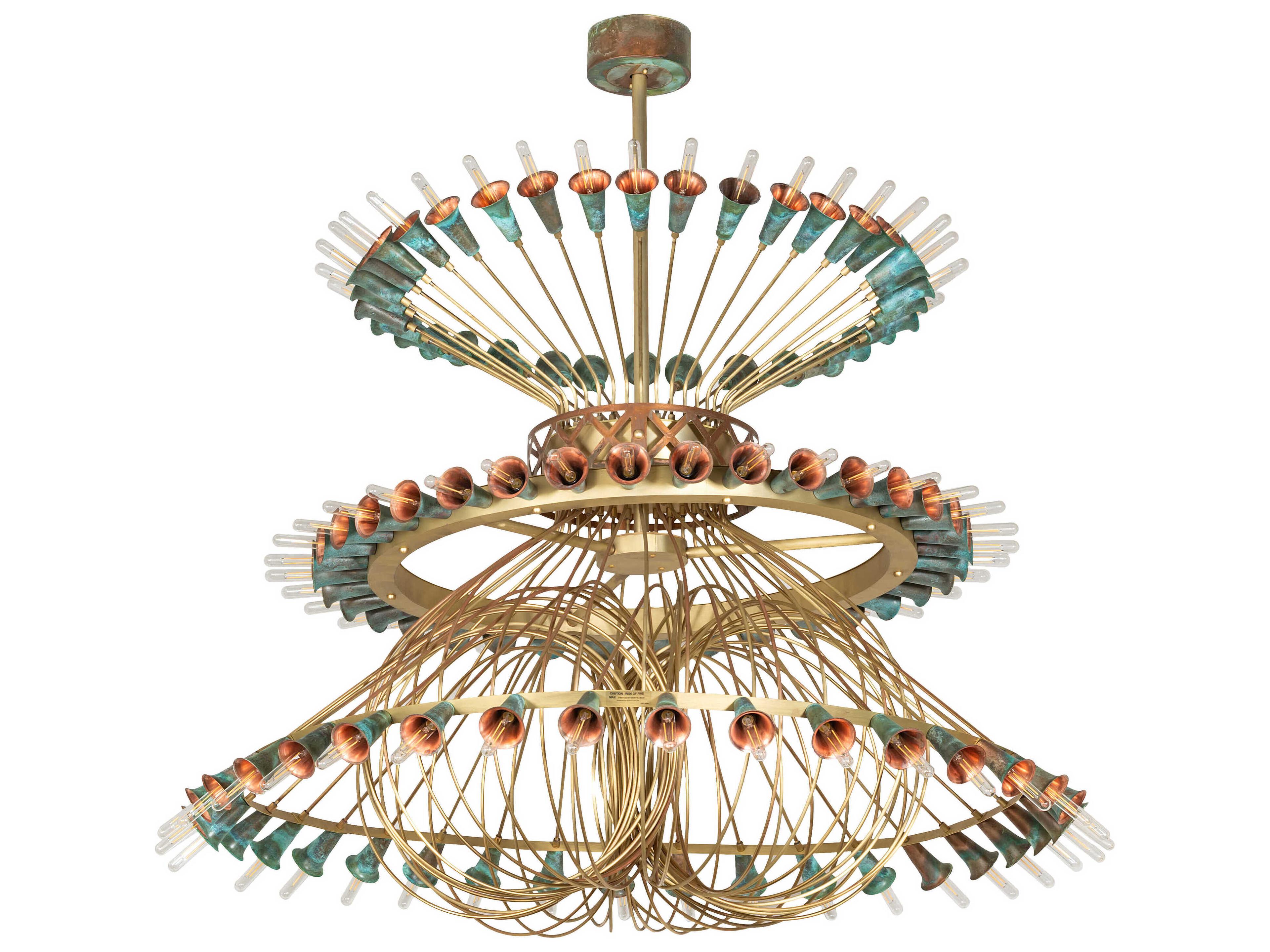 Meyda Coyle 108-Light Brushed Brass Goldtastic Chandelier
