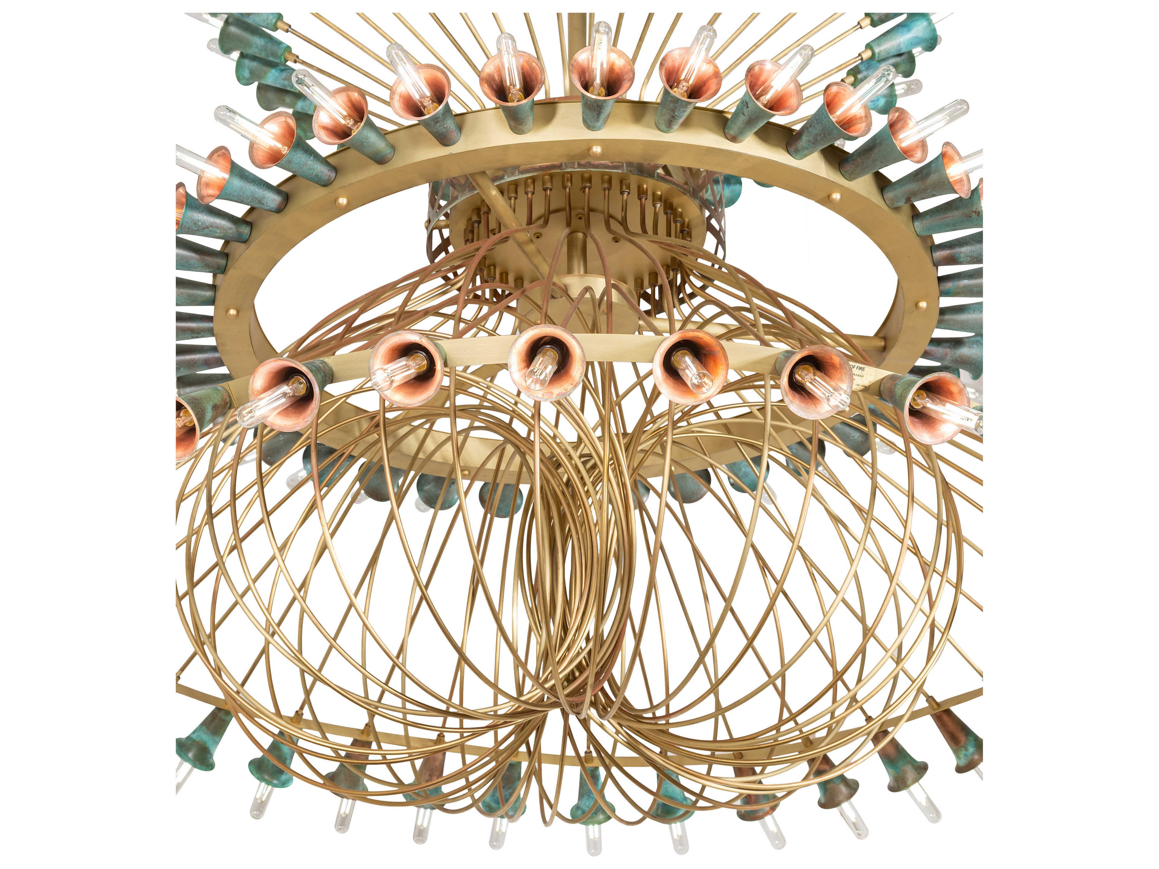 Meyda Coyle 108-Light Brushed Brass Goldtastic Chandelier