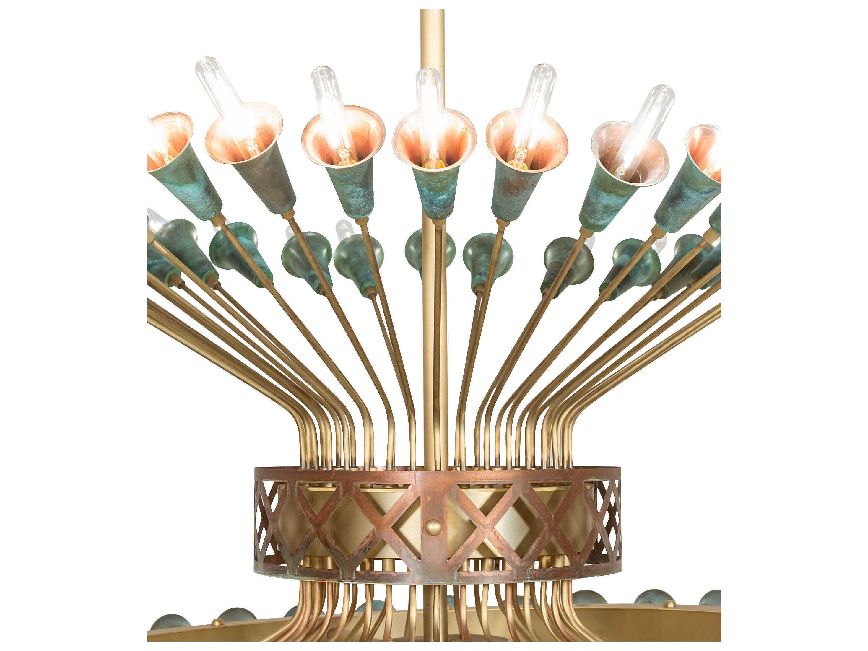 Meyda Coyle 108-Light Brushed Brass Goldtastic Chandelier