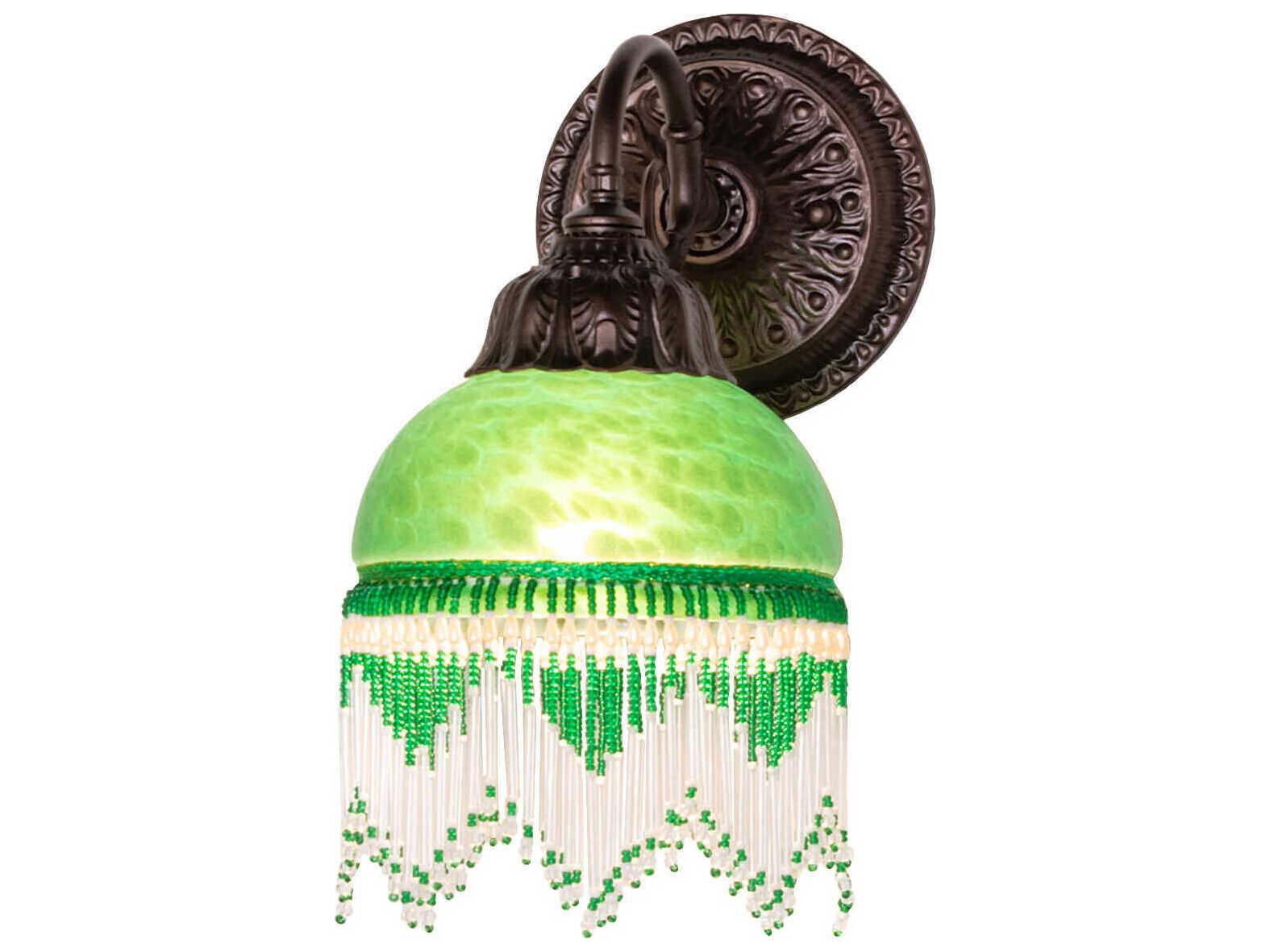 Meyda Roussillon 1-Light Green Mottled Art Glass Wall Sconce