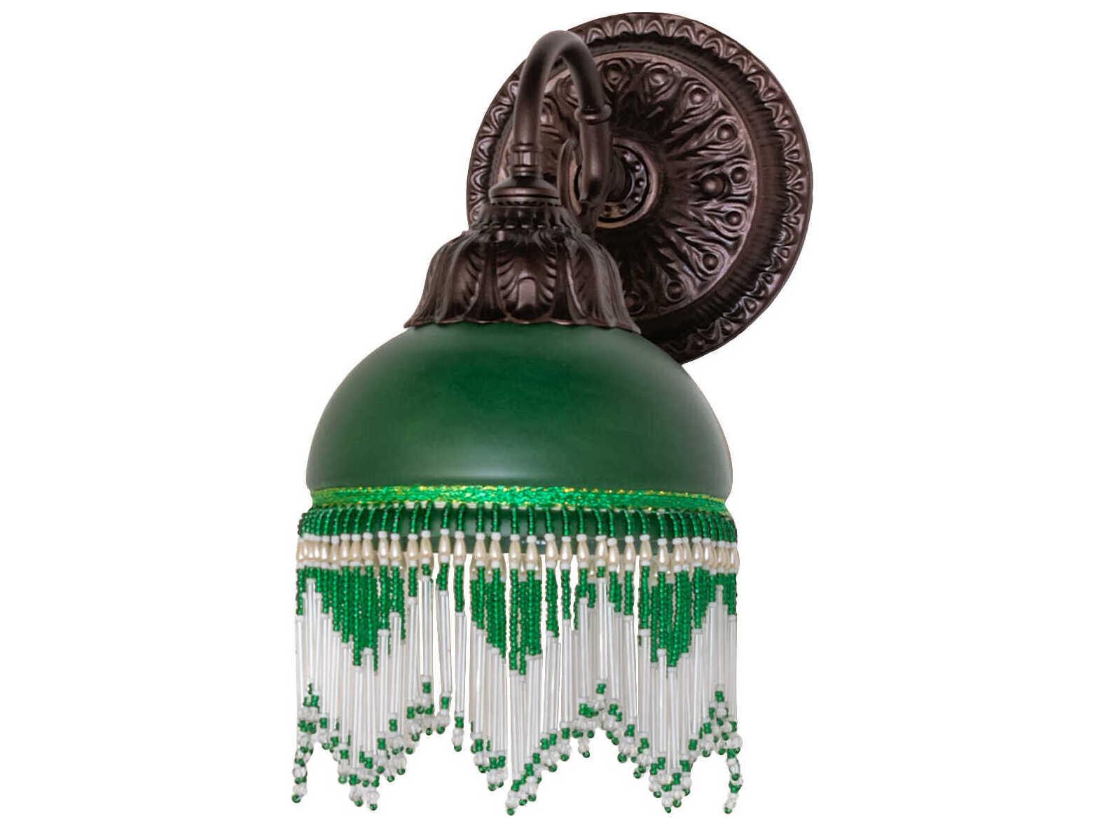 Meyda Roussillon 1-Light Green Mottled Art Glass Wall Sconce