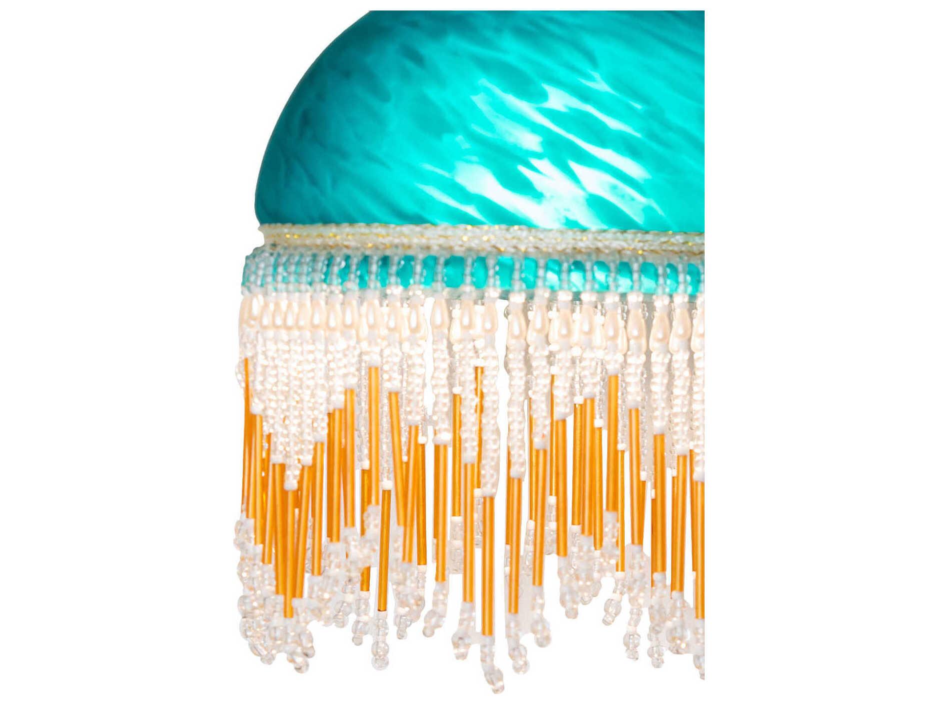 Meyda Roussillon 1-Light Teal Mottled Art Glass Wall Sconce