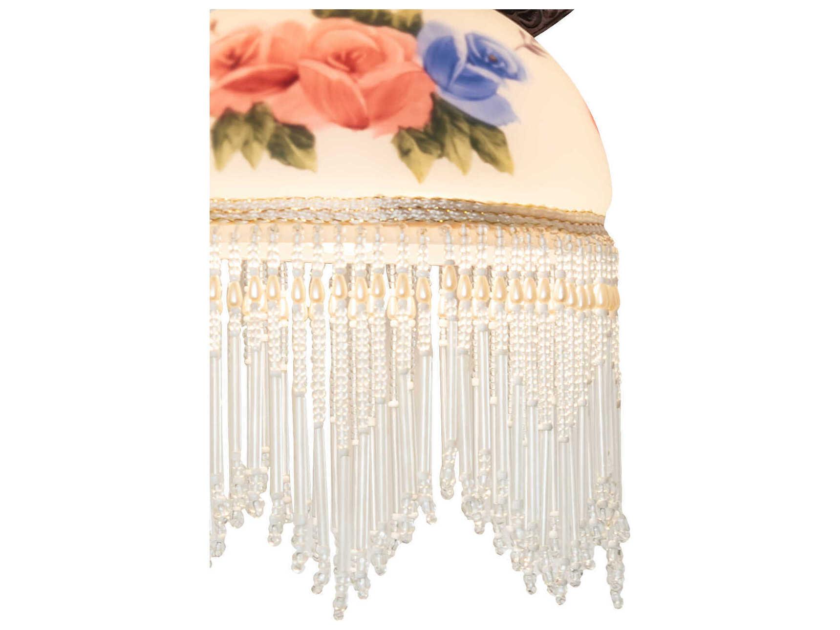 Meyda Roussillon 1-Light White Glass with Roses Wall Sconce