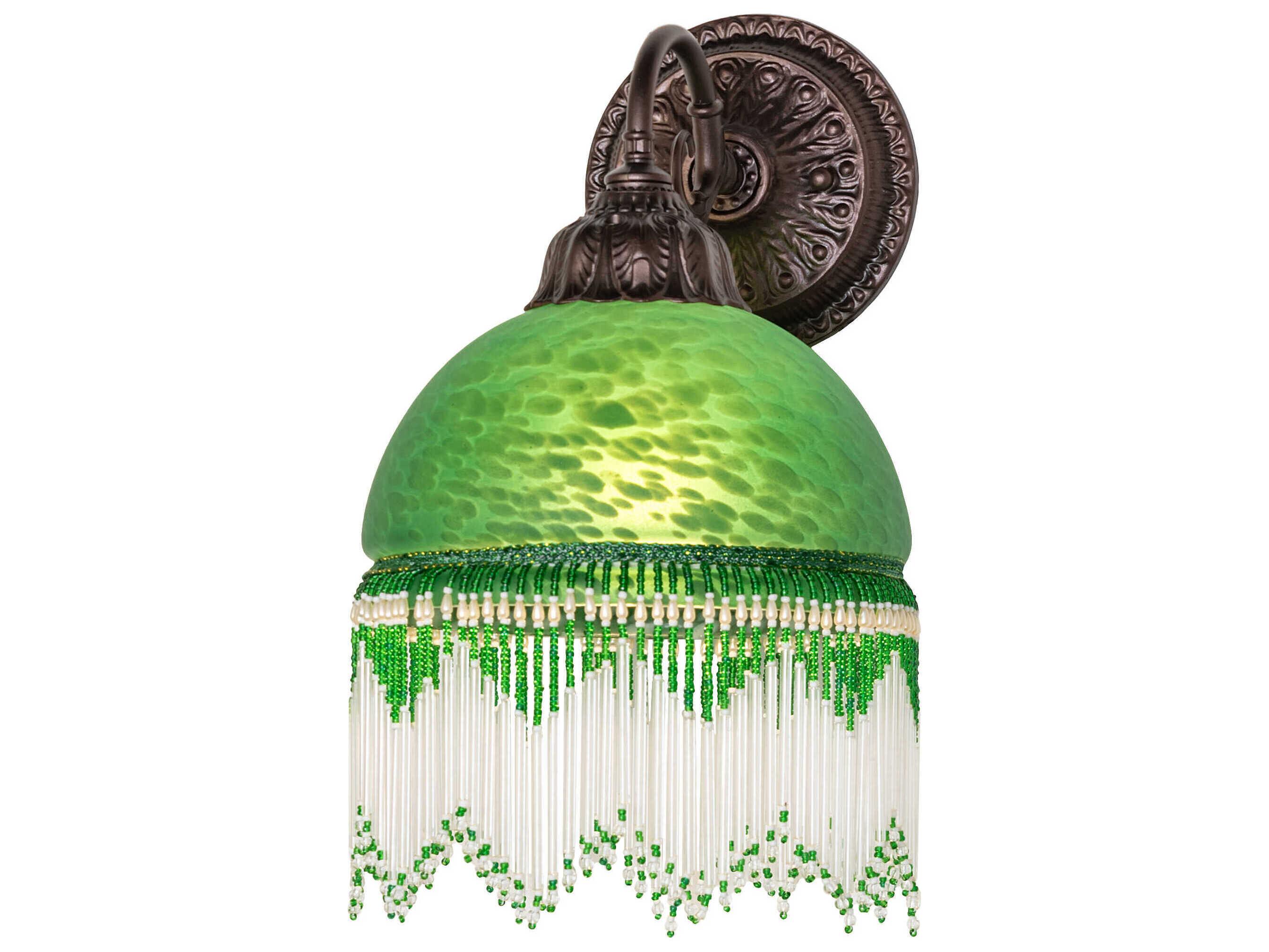 Meyda Roussillon 1-Light Green Dappled Glass Wall Sconce