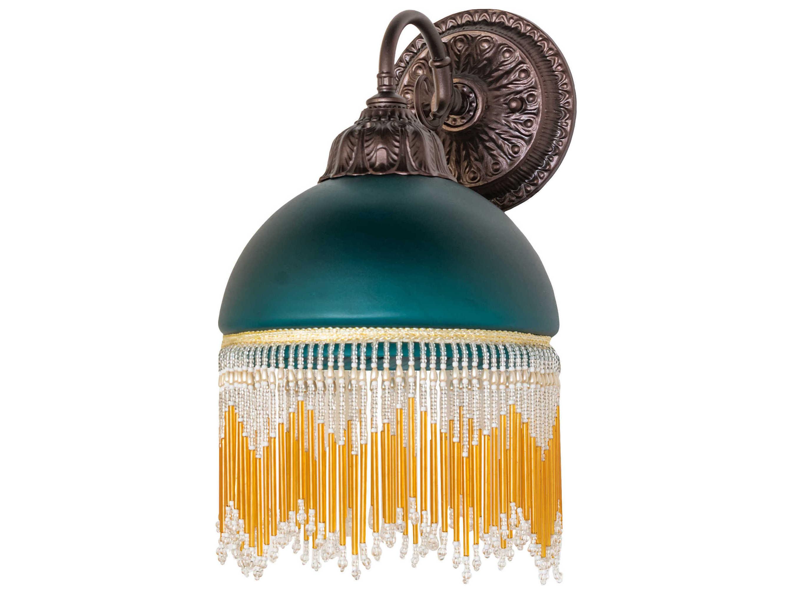Meyda Roussillon 1-Light Teal Art Glass Wall Sconce