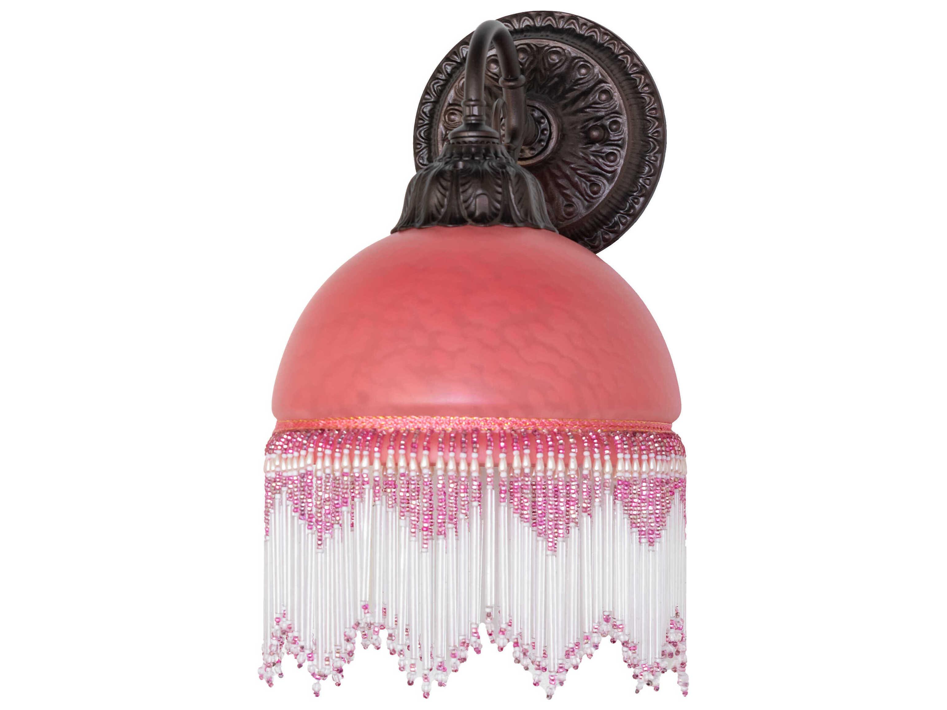 Meyda Roussillon 1-Light Cranberry Dappled Glass Wall Sconce