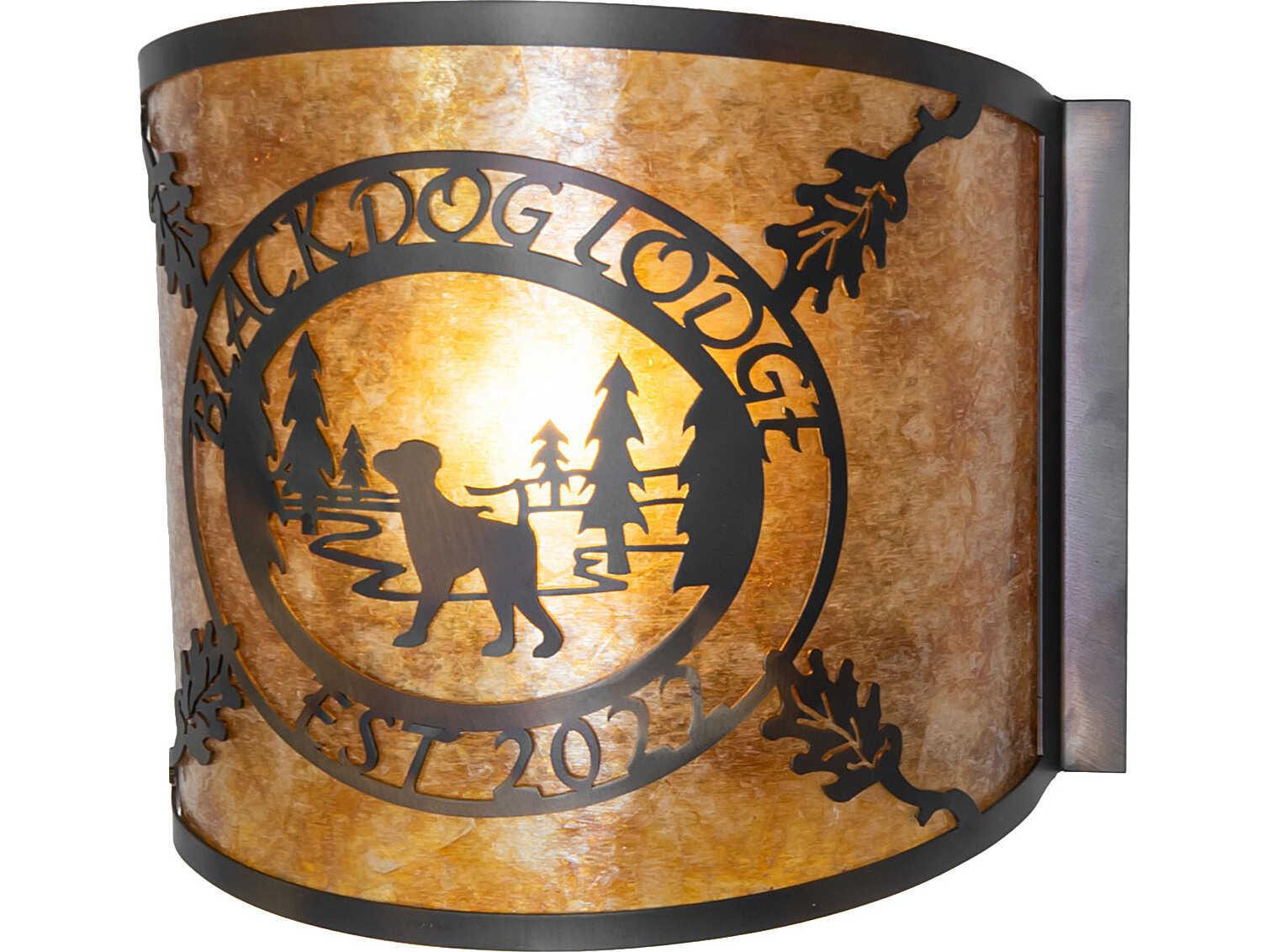 Meyda Personalized 1-Light Amber Mica Copper Wall Sconce