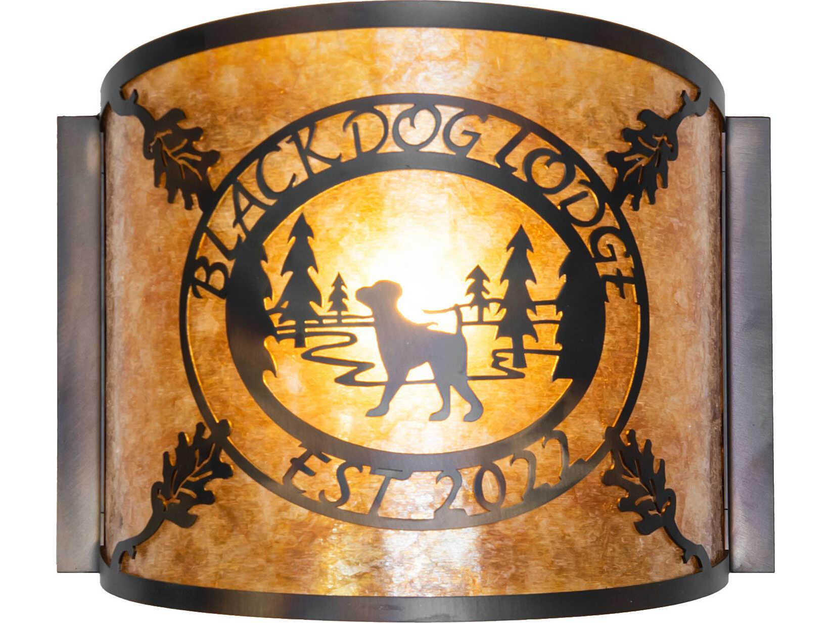 Meyda Personalized 1-Light Amber Mica Copper Wall Sconce