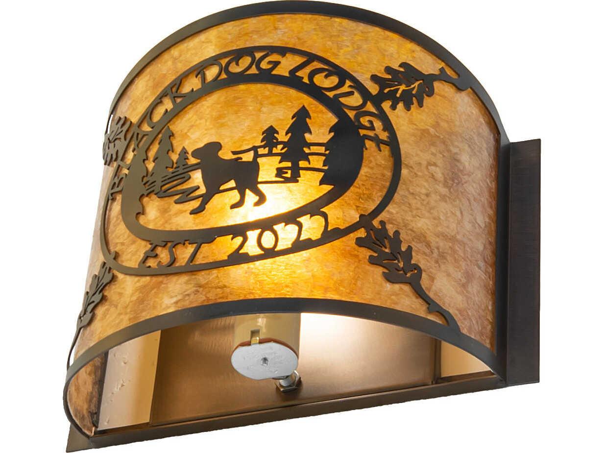 Meyda Personalized 1-Light Amber Mica Copper Wall Sconce