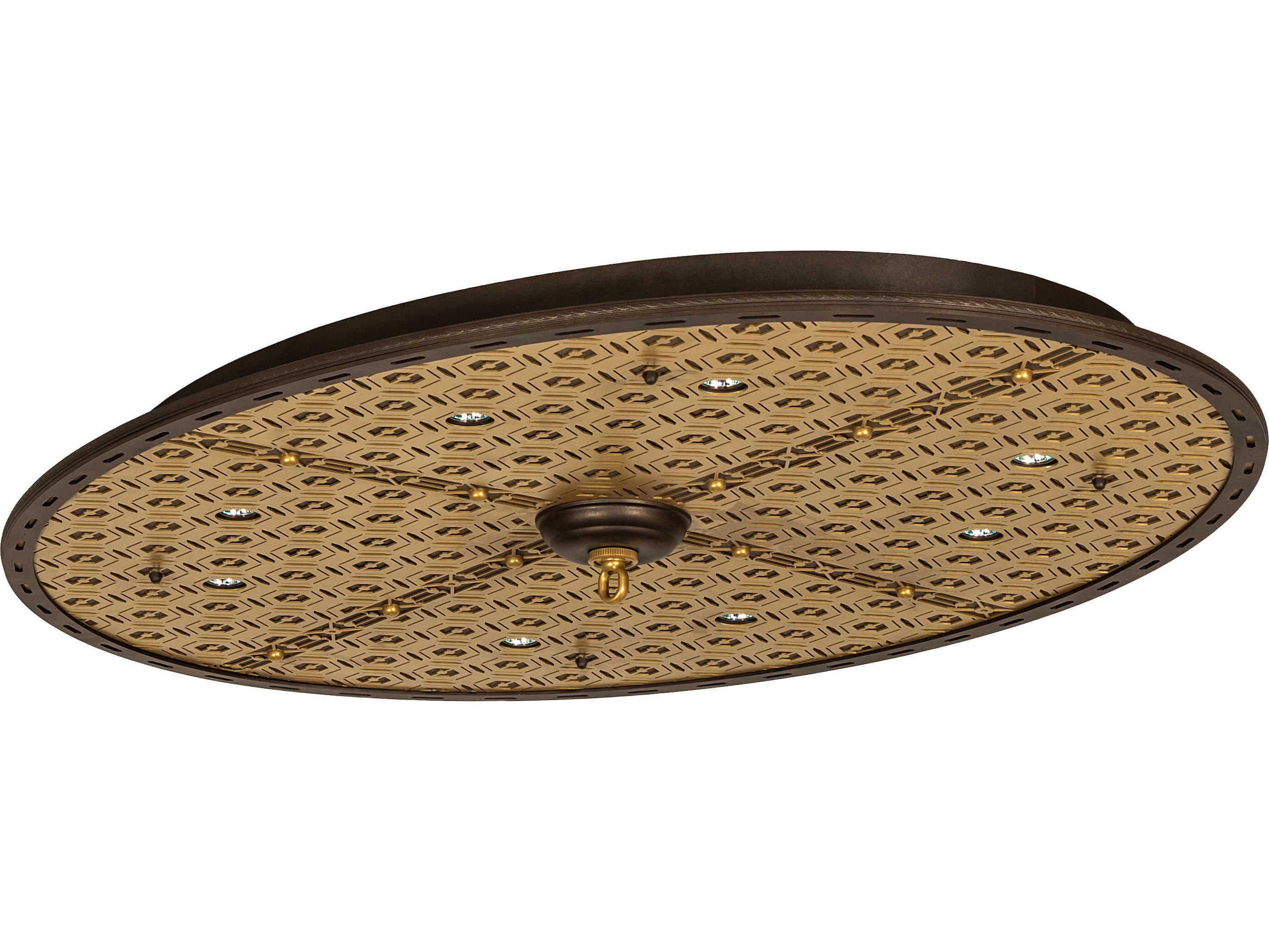 Meyda Geometric 8-Light Tyler Bronze Goldtastic Traditional Flush Mount