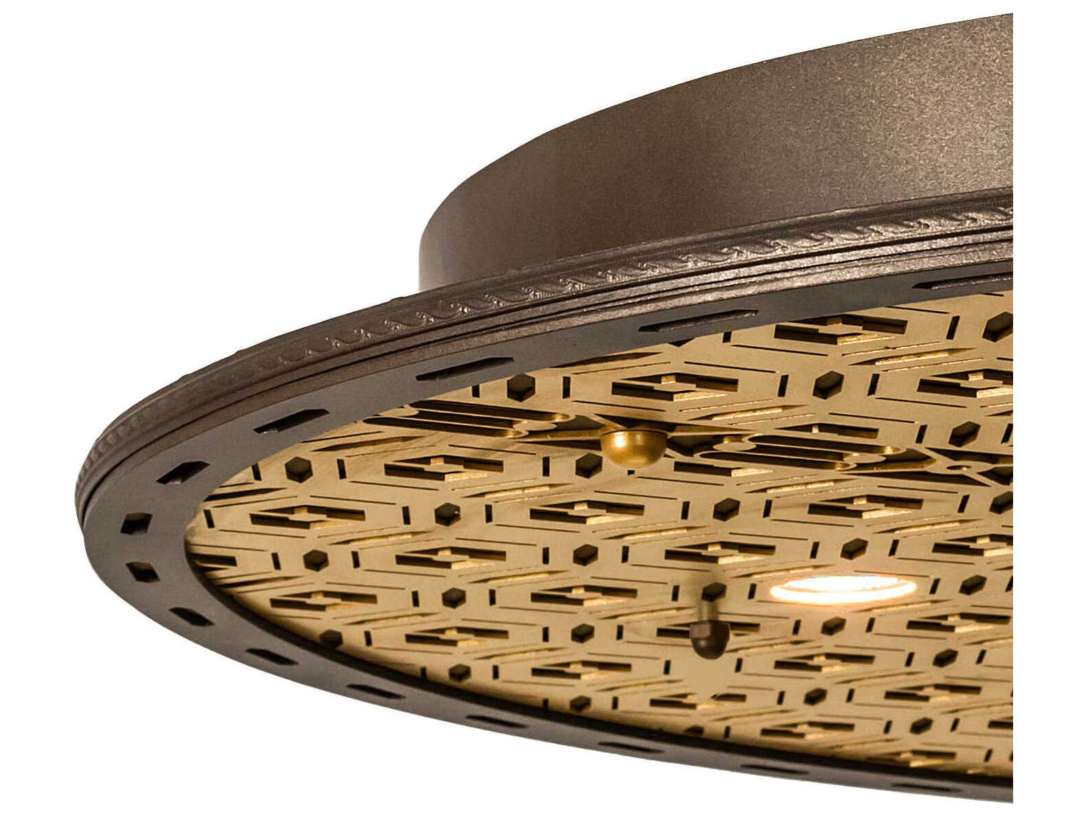 Meyda Geometric 8-Light Tyler Bronze Goldtastic Traditional Flush Mount