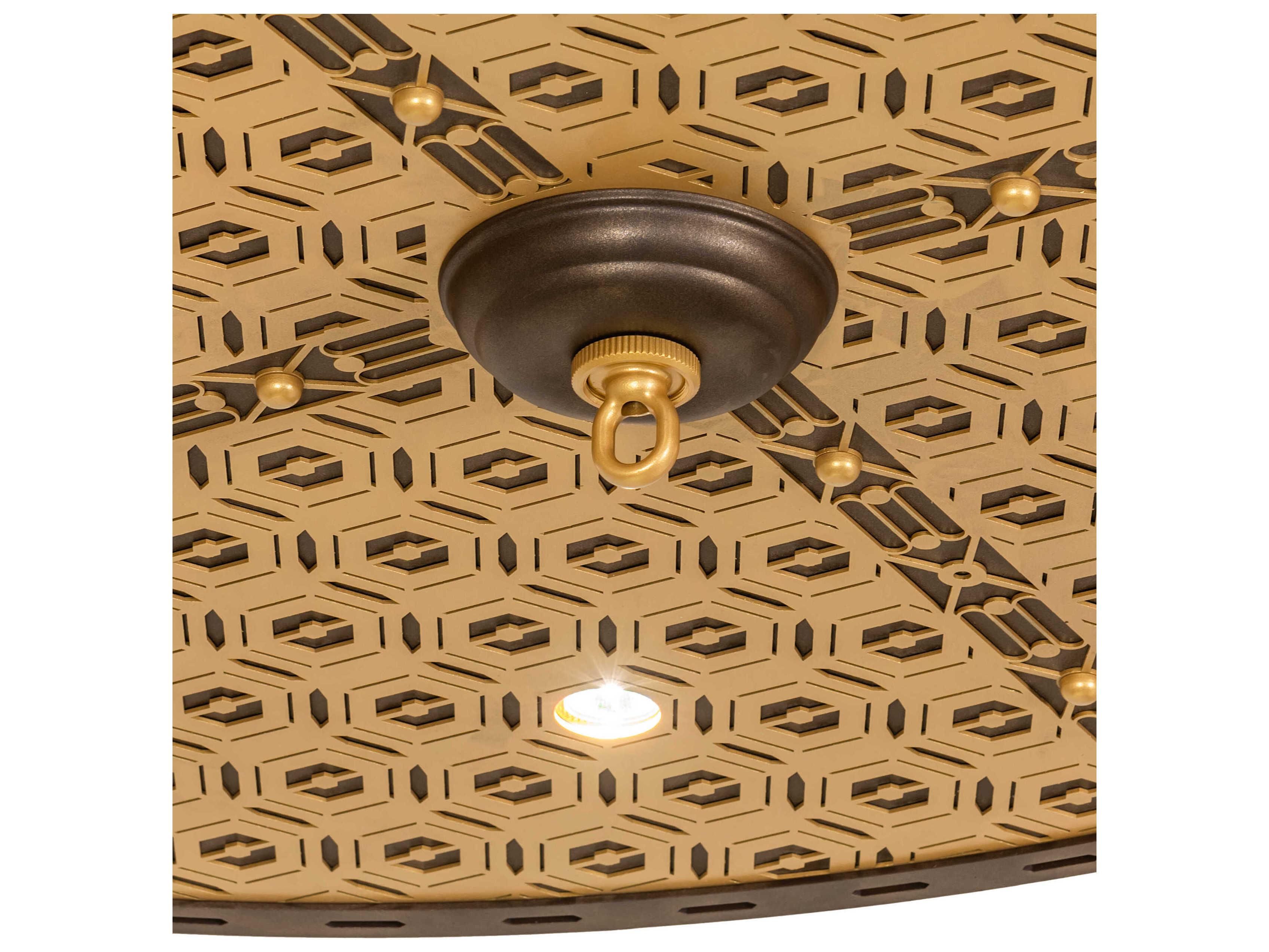 Meyda Geometric 8-Light Tyler Bronze Goldtastic Traditional Flush Mount