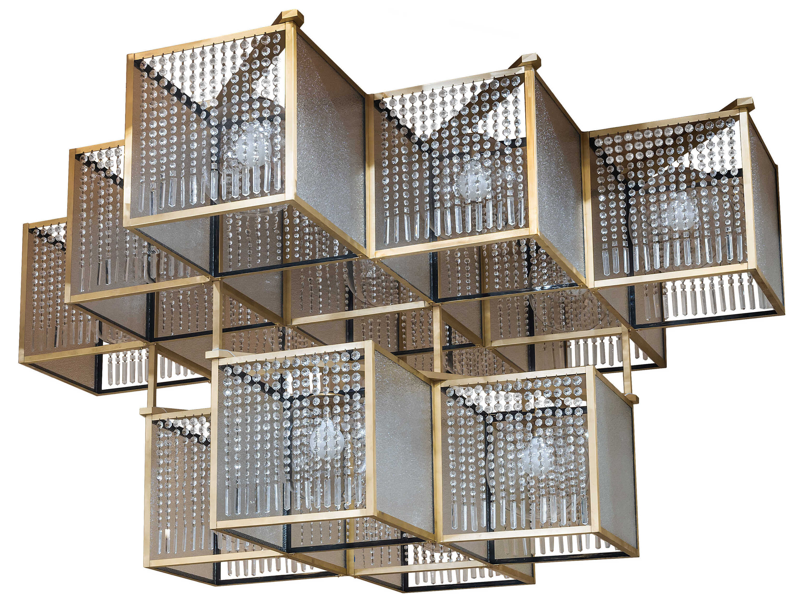 Meyda Blackburn Brushed Brass Geometric Chandelier