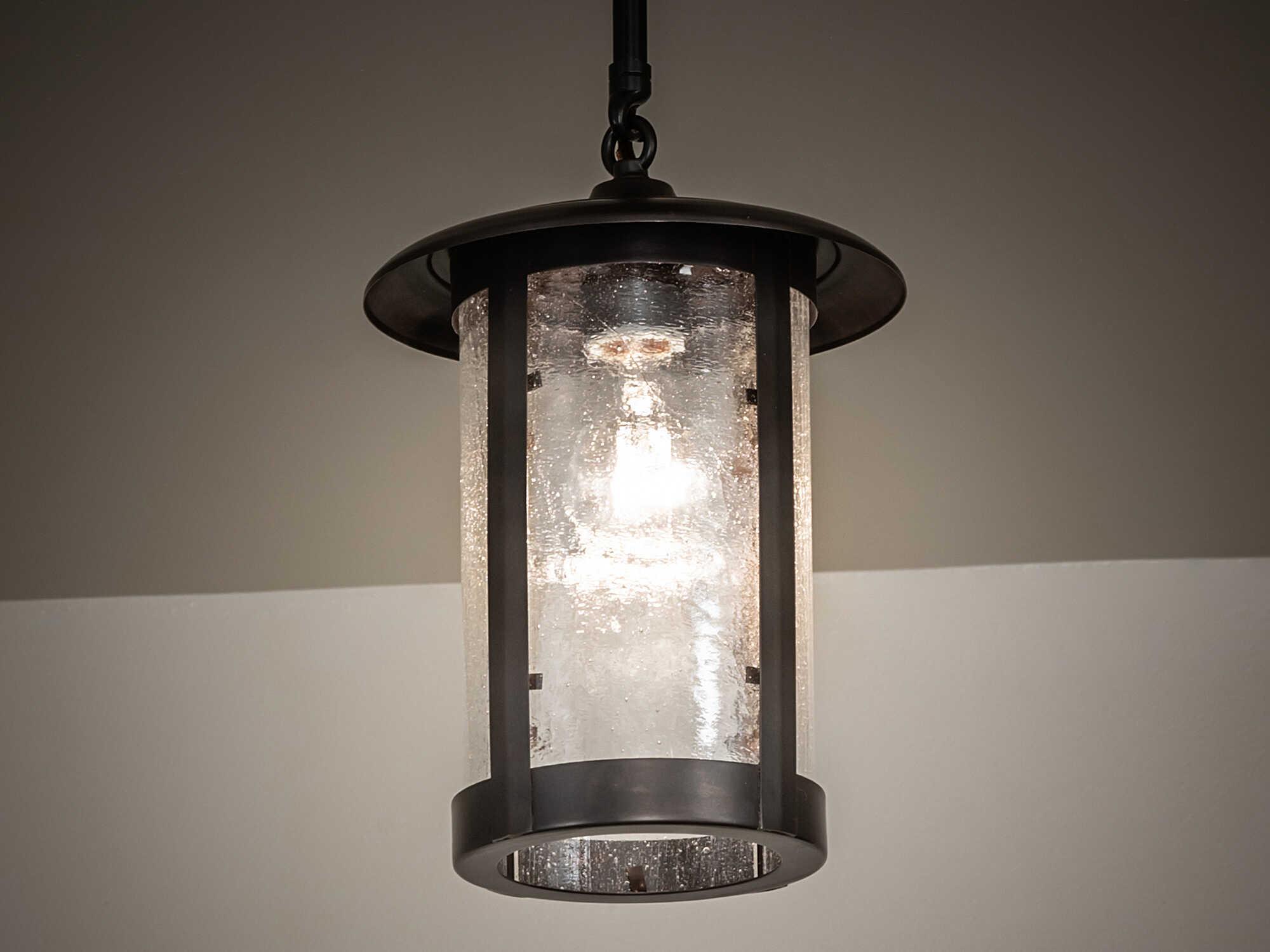 Meyda Fulton 1-Light Craftsman Brown Outdoor Hanging Light