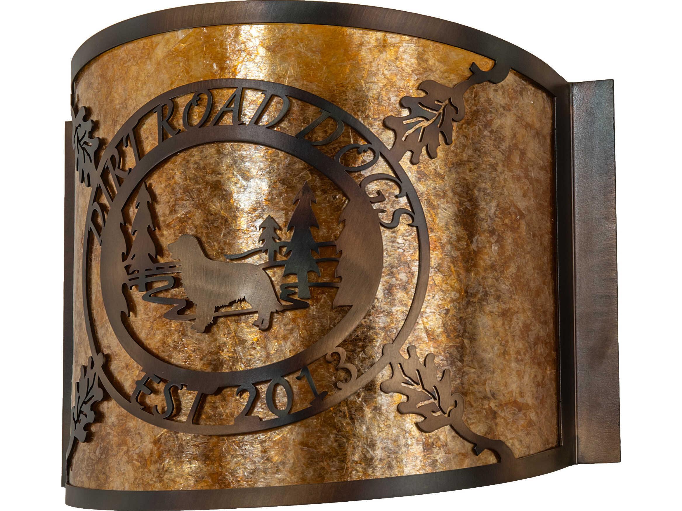 Meyda Personalized 1-Light Amber Mica Copper Wall Sconce