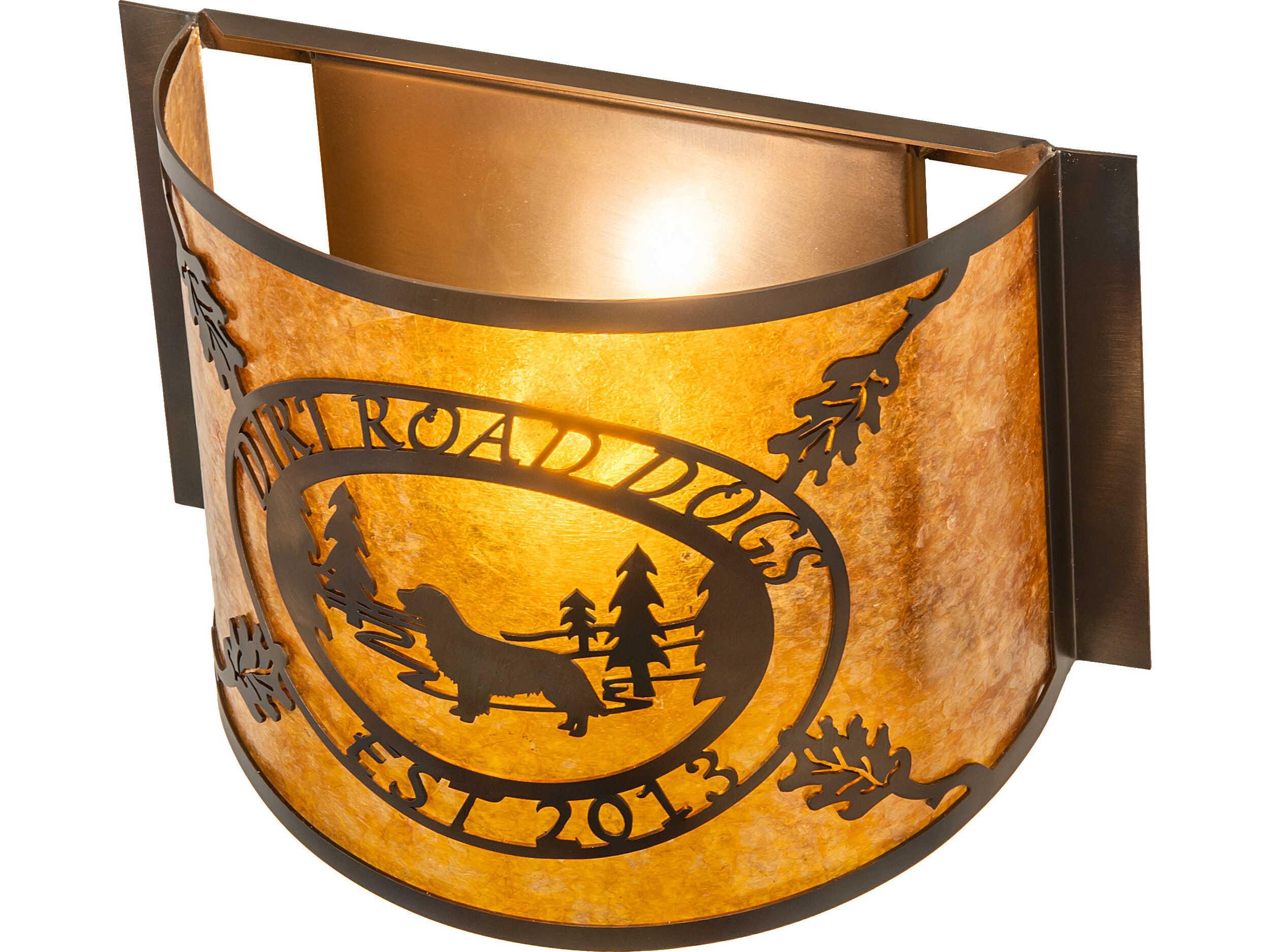 Meyda Personalized 1-Light Amber Mica Copper Wall Sconce