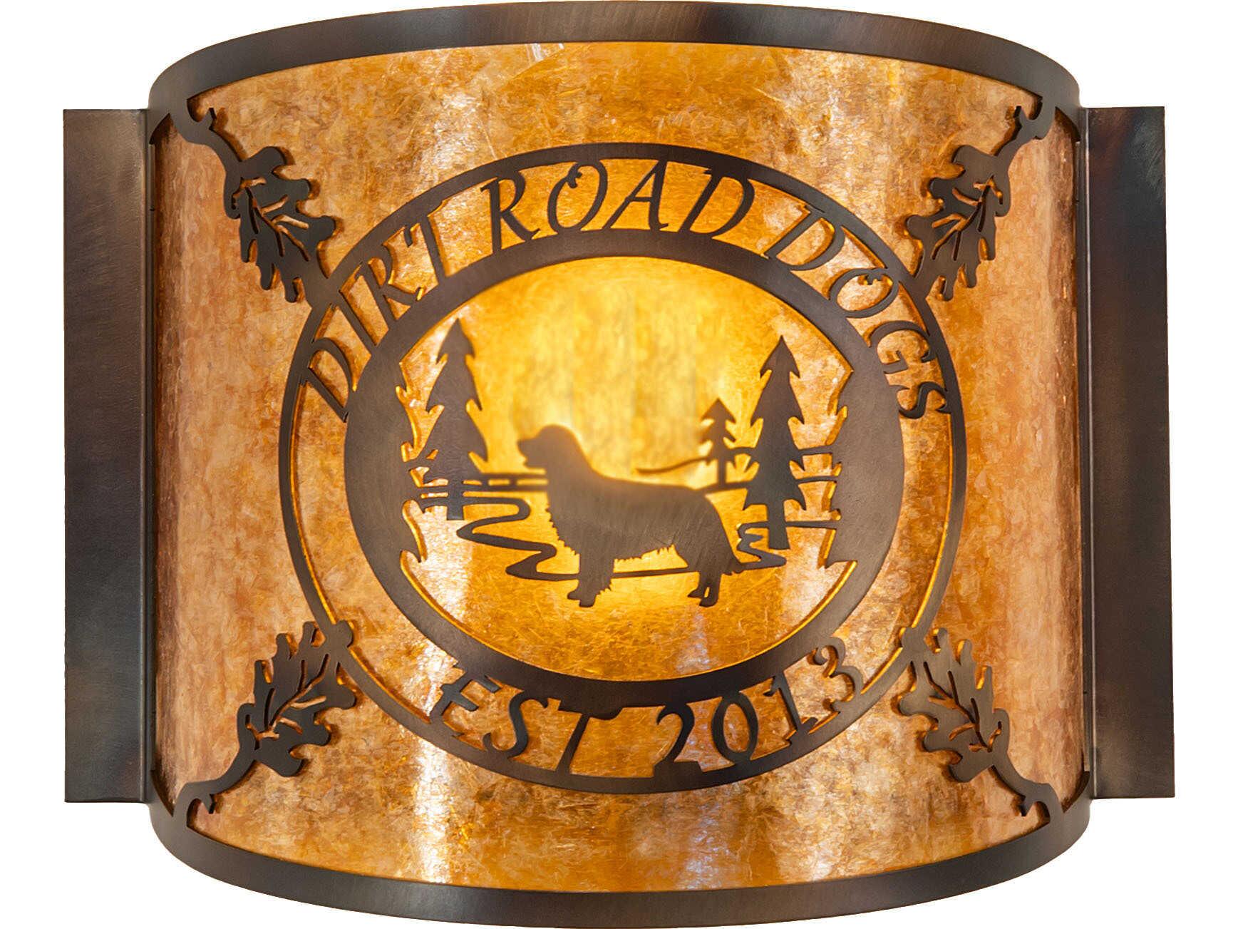 Meyda Personalized 1-Light Amber Mica Copper Wall Sconce