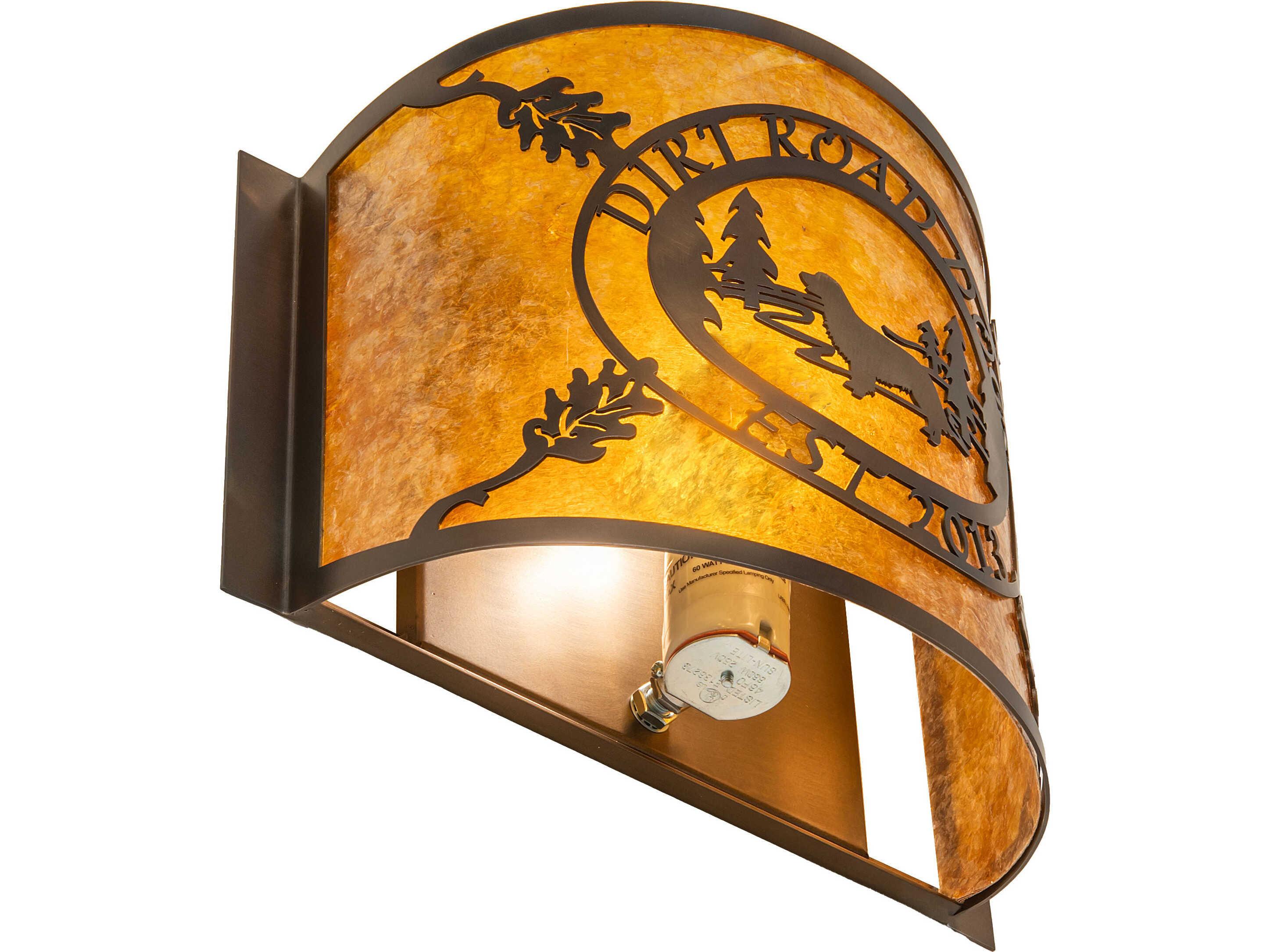 Meyda Personalized 1-Light Amber Mica Copper Wall Sconce