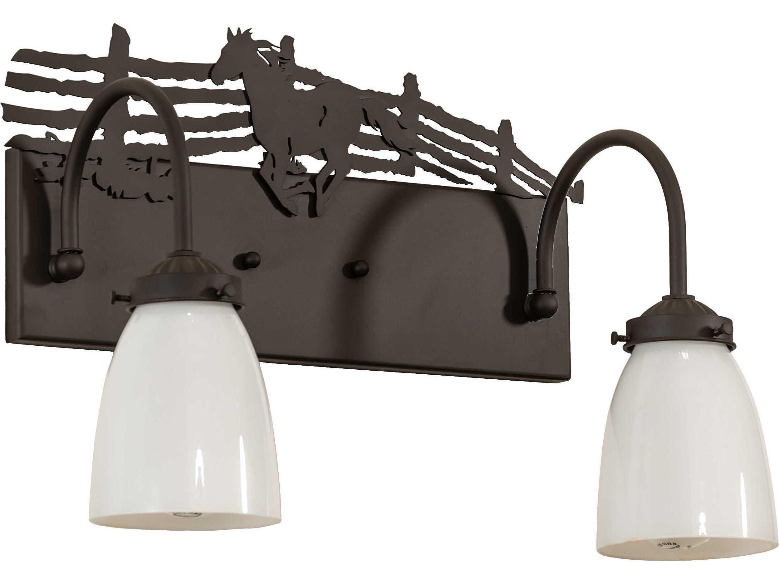 Meyda Running Horses 2-Light Oil Rubbed Bronze Vanity Light