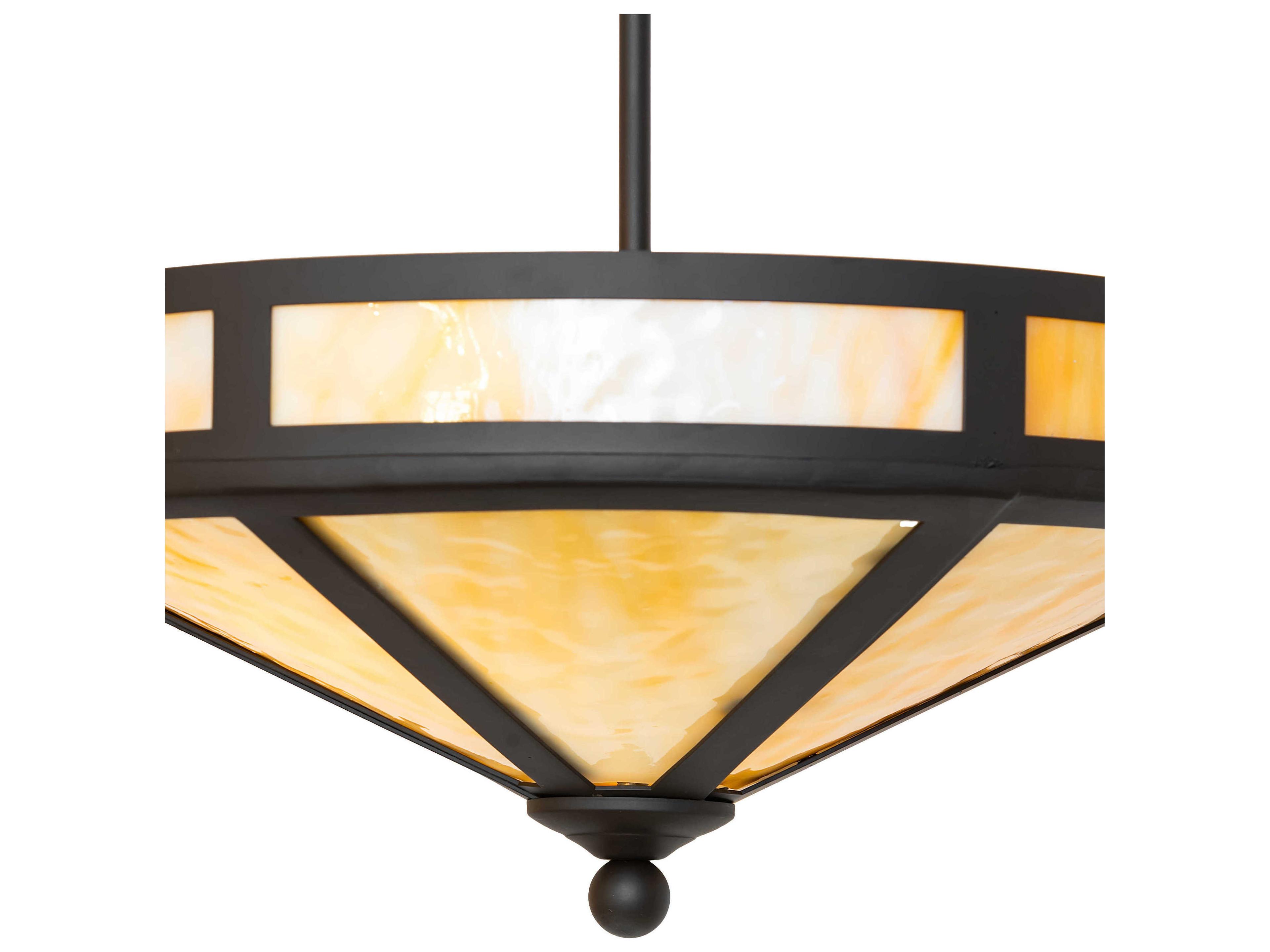 Meyda Craftsman 2-Light Oil Rubbed Bronze Semi Flush Mount