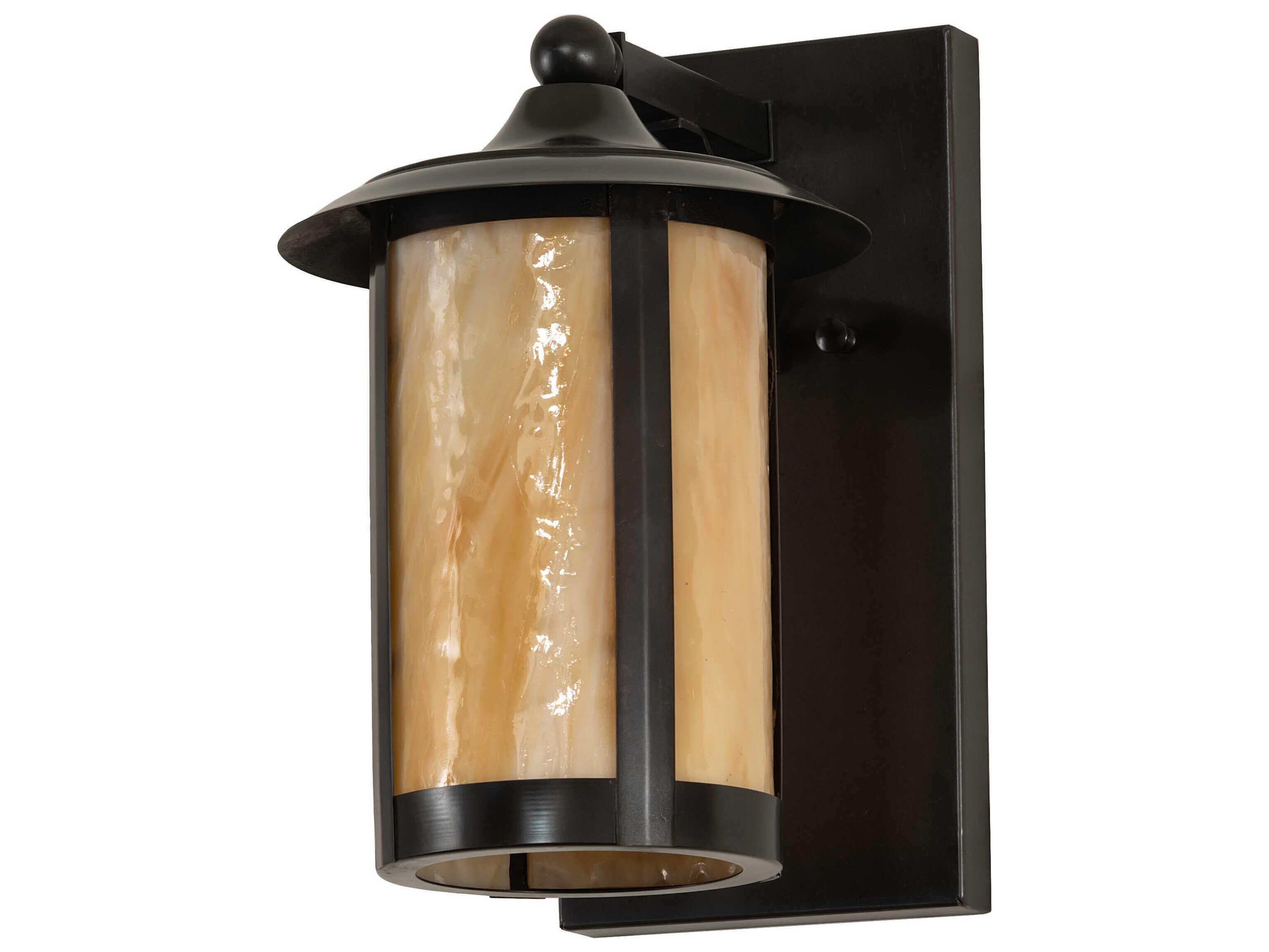 Meyda Fulton 1-Light Craftsman Brown Outdoor Wall Light