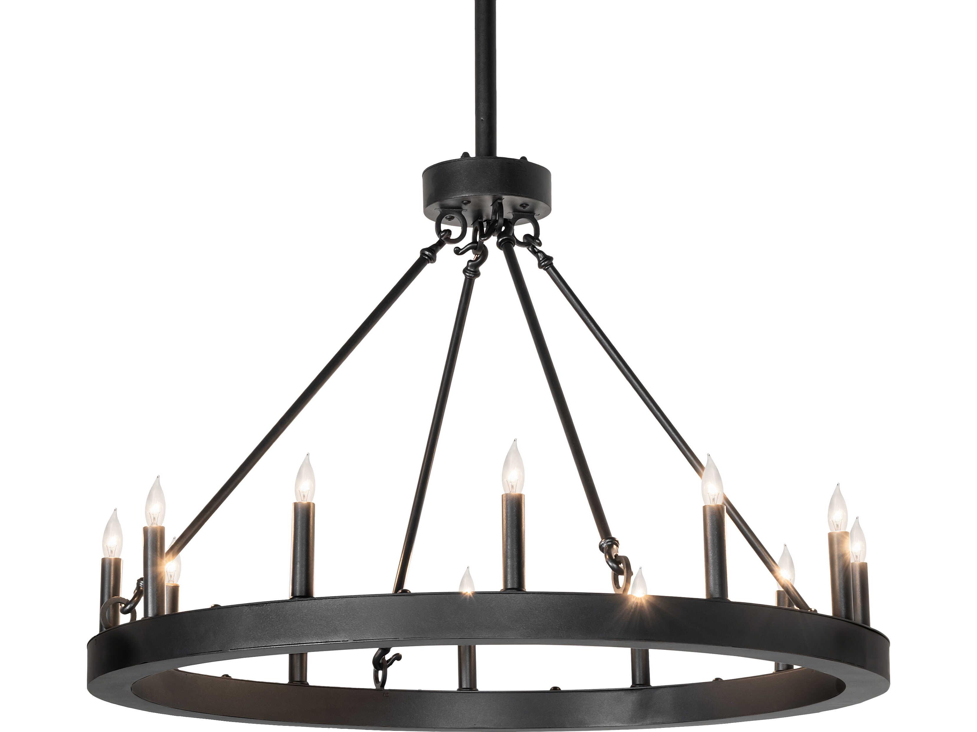 Meyda Loxley 12-Light Black Traditional Chandelier