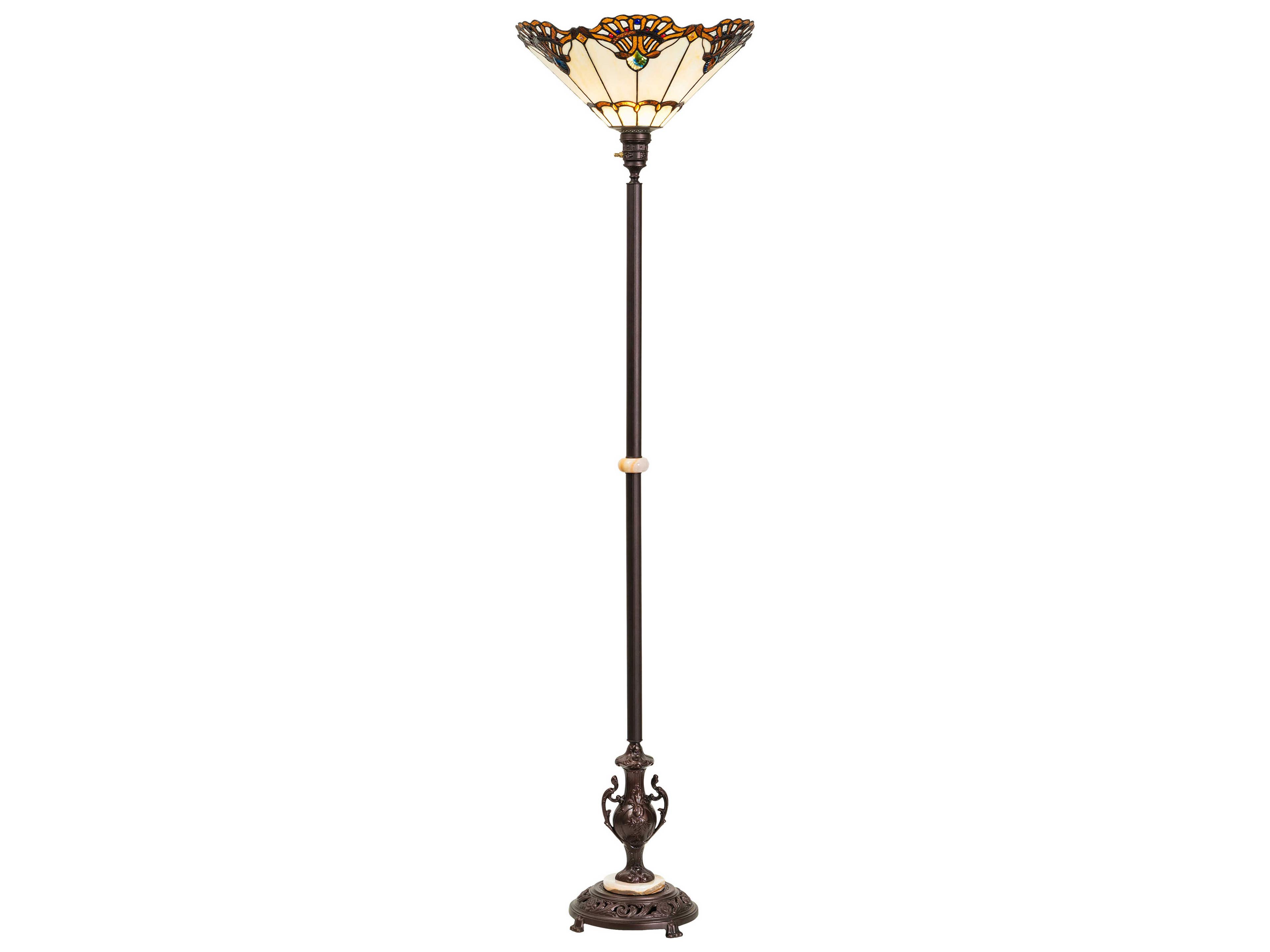 Meyda Shell With Jewels Stained Glass Floor Lamp