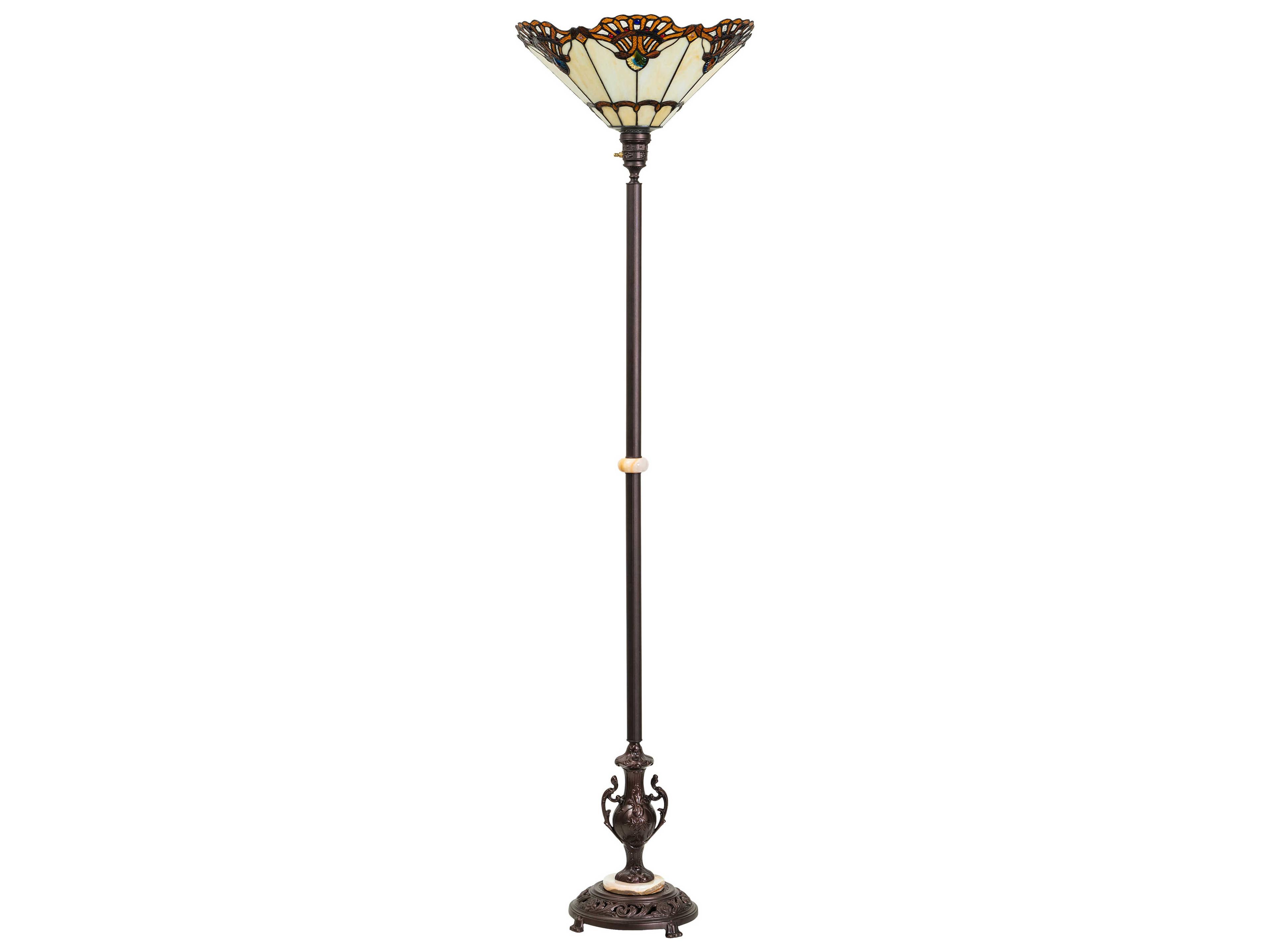 Meyda Shell With Jewels Stained Glass Floor Lamp