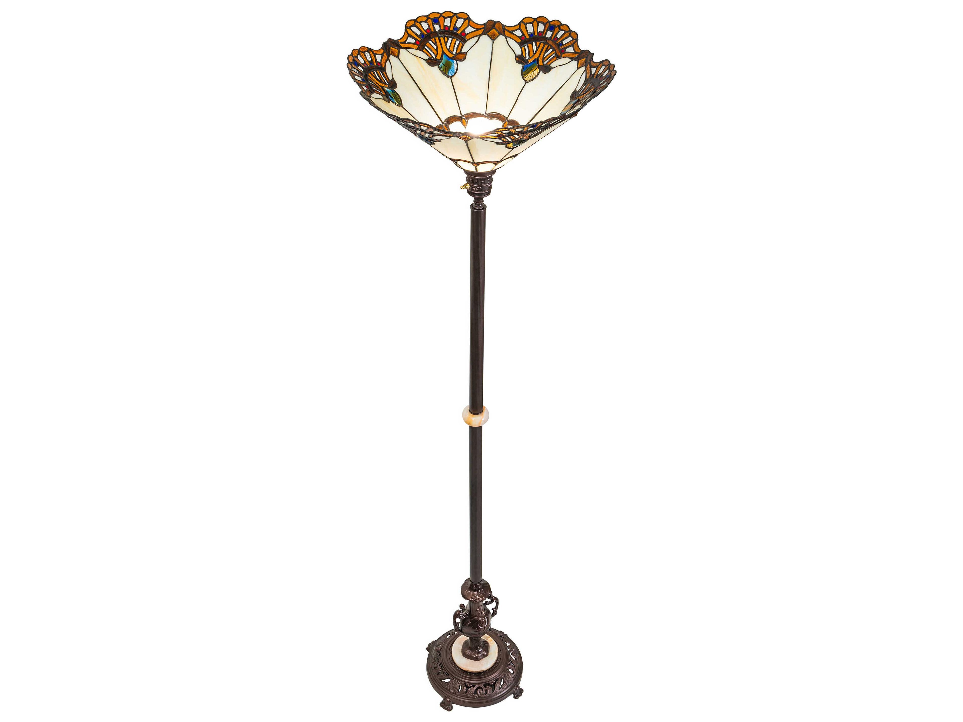 Meyda Shell With Jewels Stained Glass Floor Lamp
