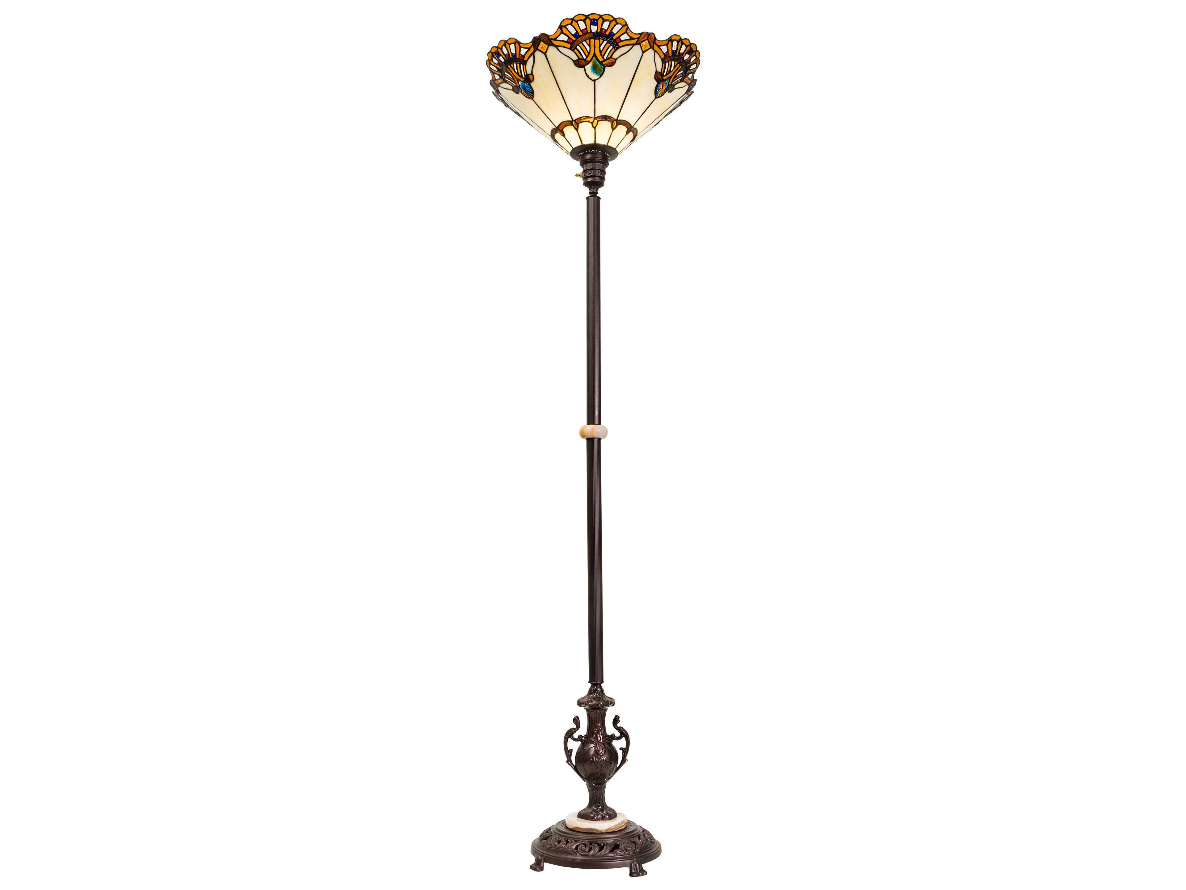 Meyda Shell With Jewels Stained Glass Floor Lamp