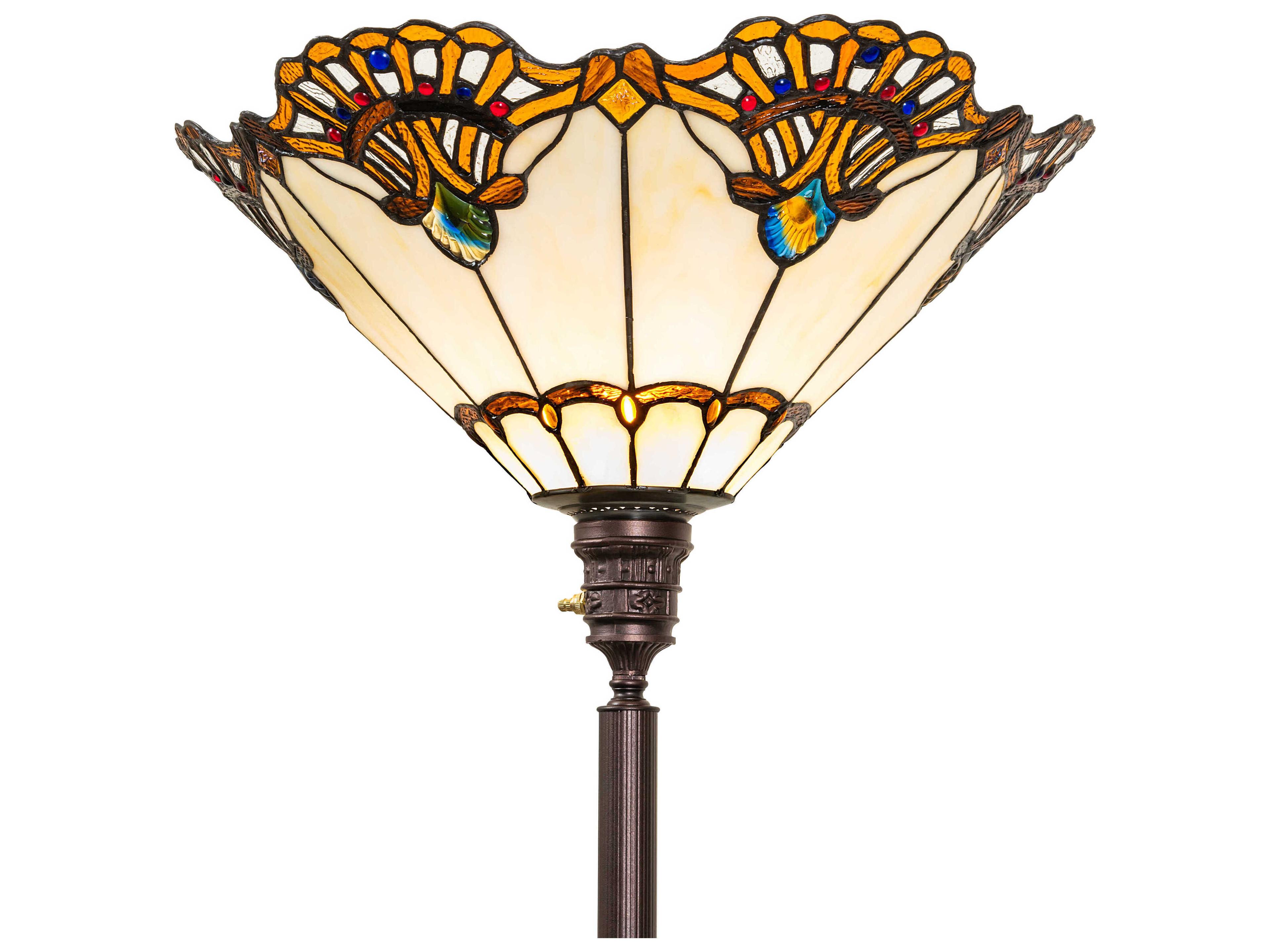 Meyda Shell With Jewels Stained Glass Floor Lamp