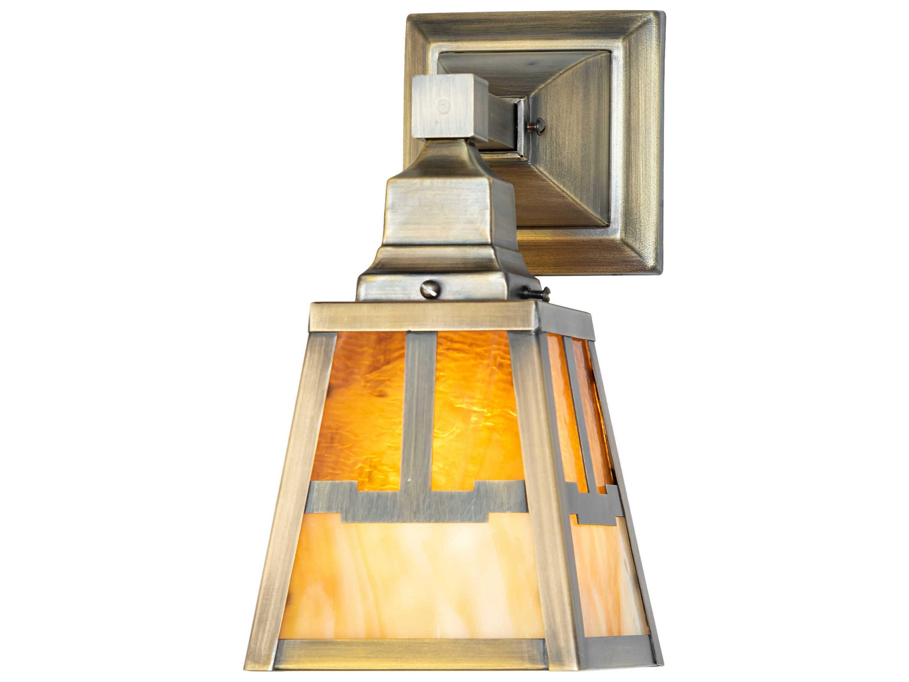 Meyda Mission Valley View 1-Light Antique Brass Wall Sconce