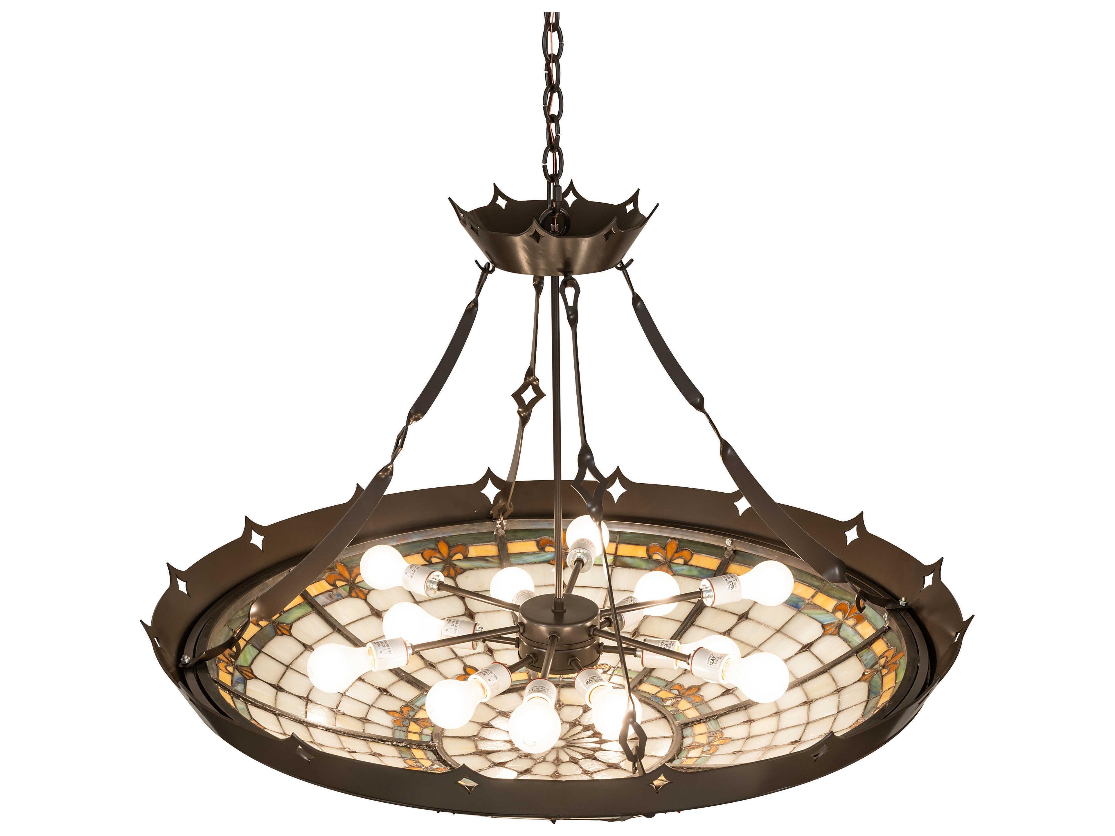 Meyda Fleur-de-lite 12-Light Timeless Bronze Pendant