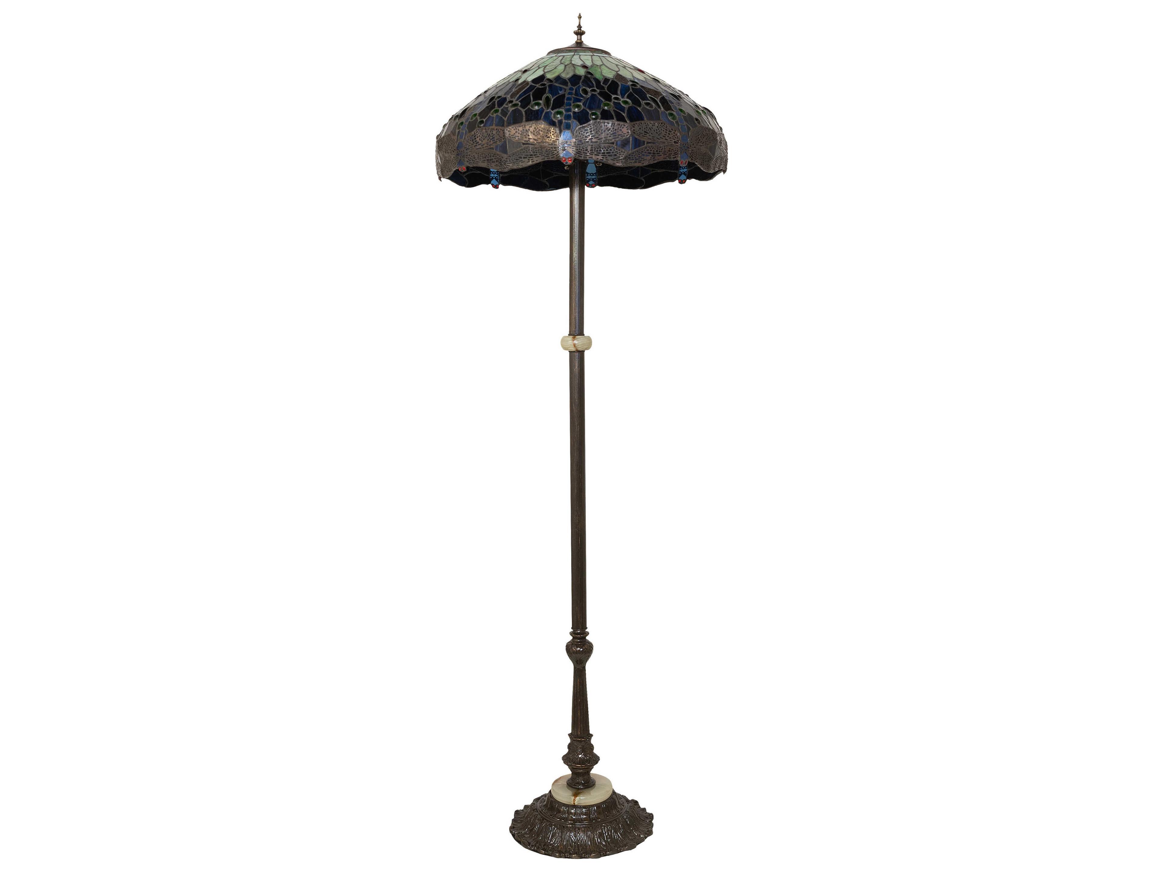 Meyda Tiffany Hanginghead Dragonfly Stained Glass Floor Lamp