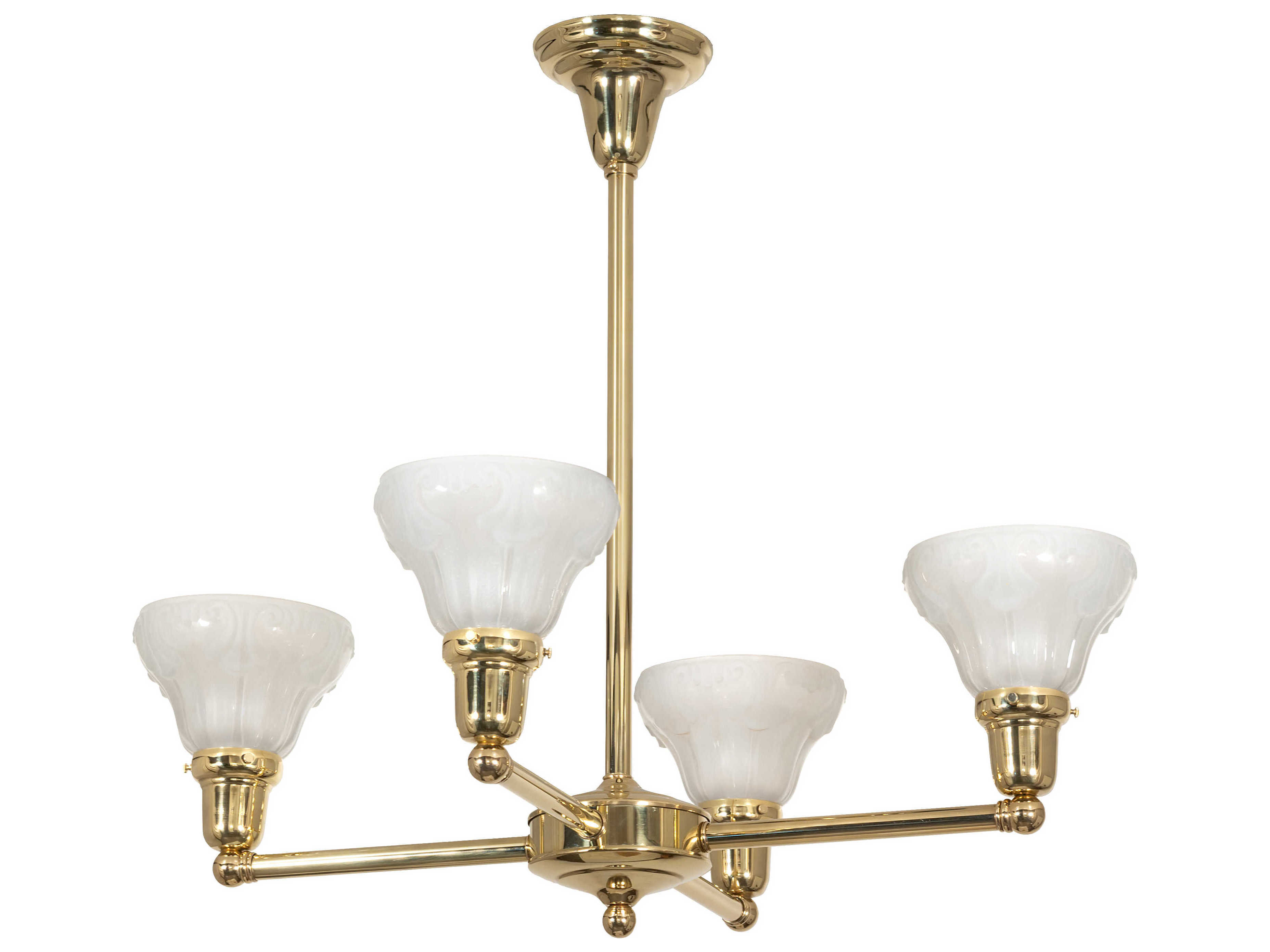 Meyda Revival Oyster Bay 4-Light Polished Brass Chandelier