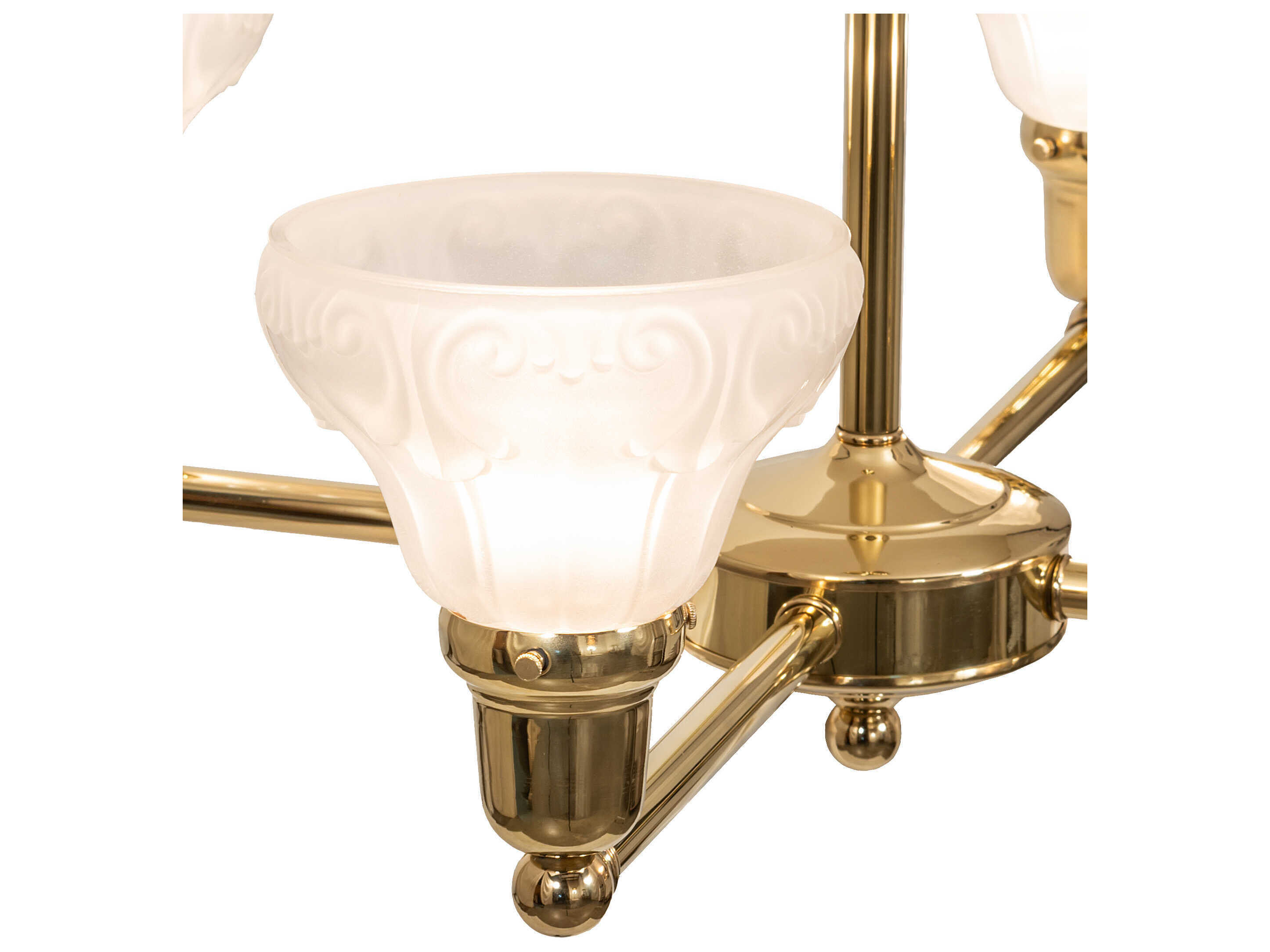 Meyda Revival Oyster Bay 4-Light Polished Brass Chandelier